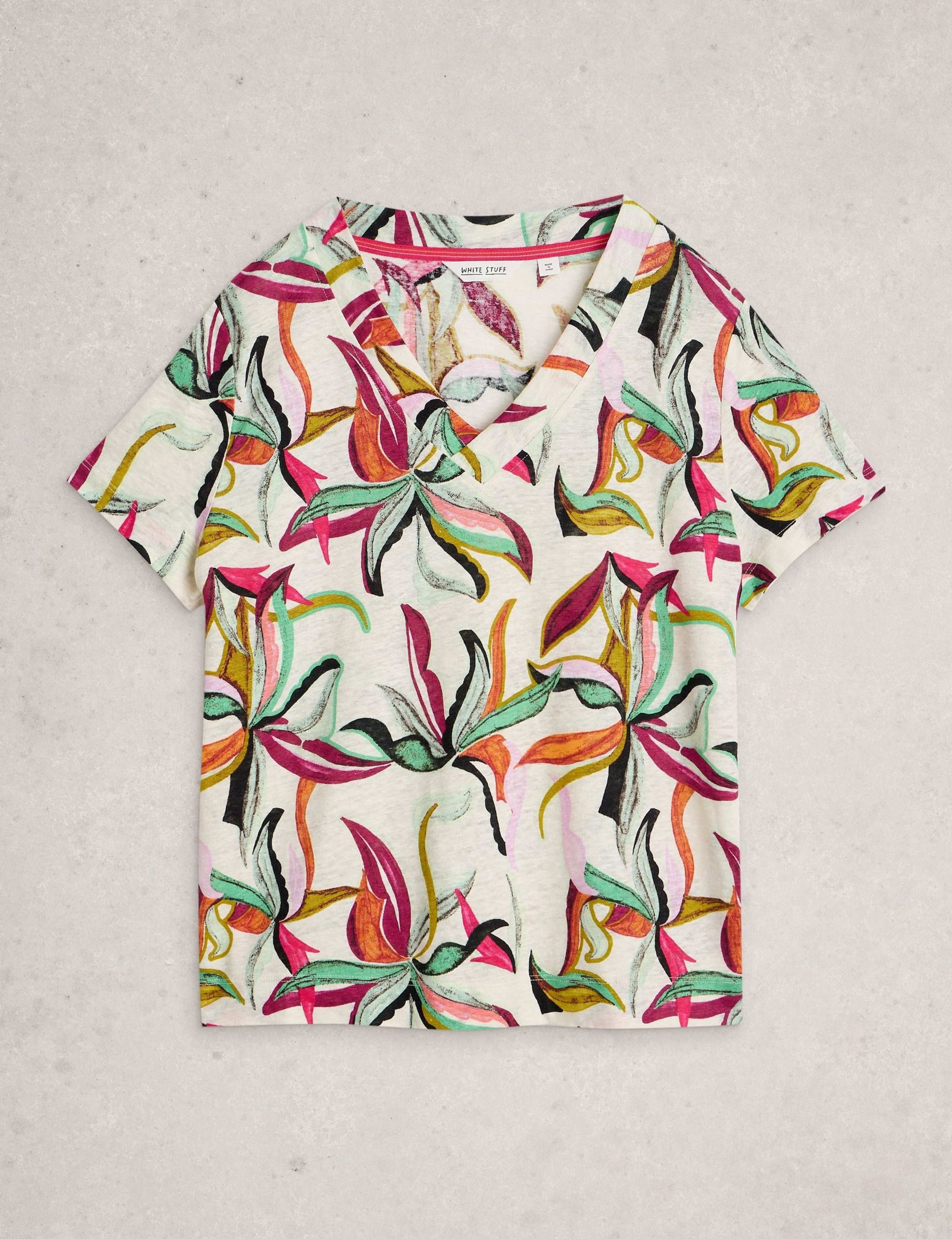 Pure Linen Floral T-Shirt 2 of 6