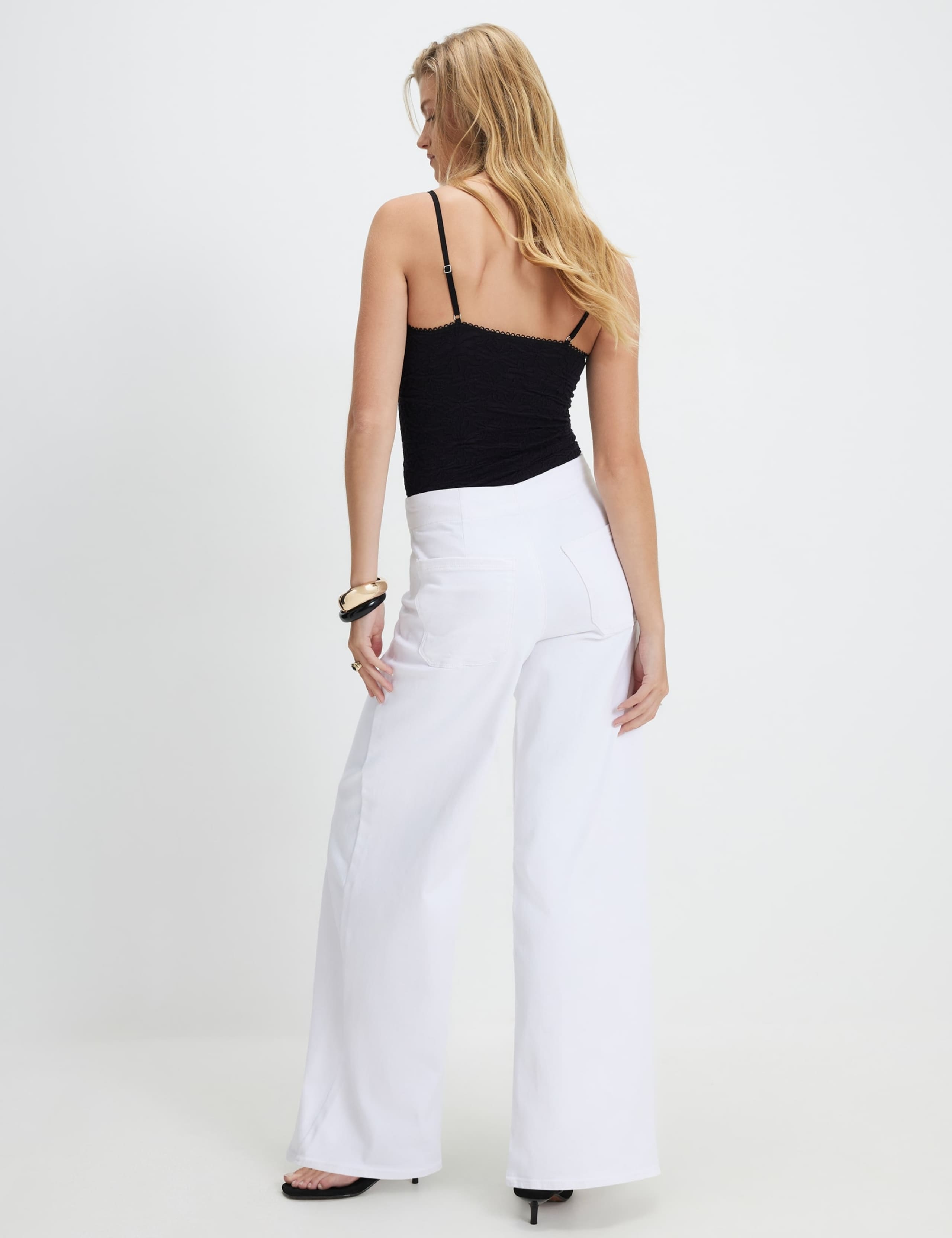 Cotton Rich Elasticated Waist Palazzo Jeans 3 of 4
