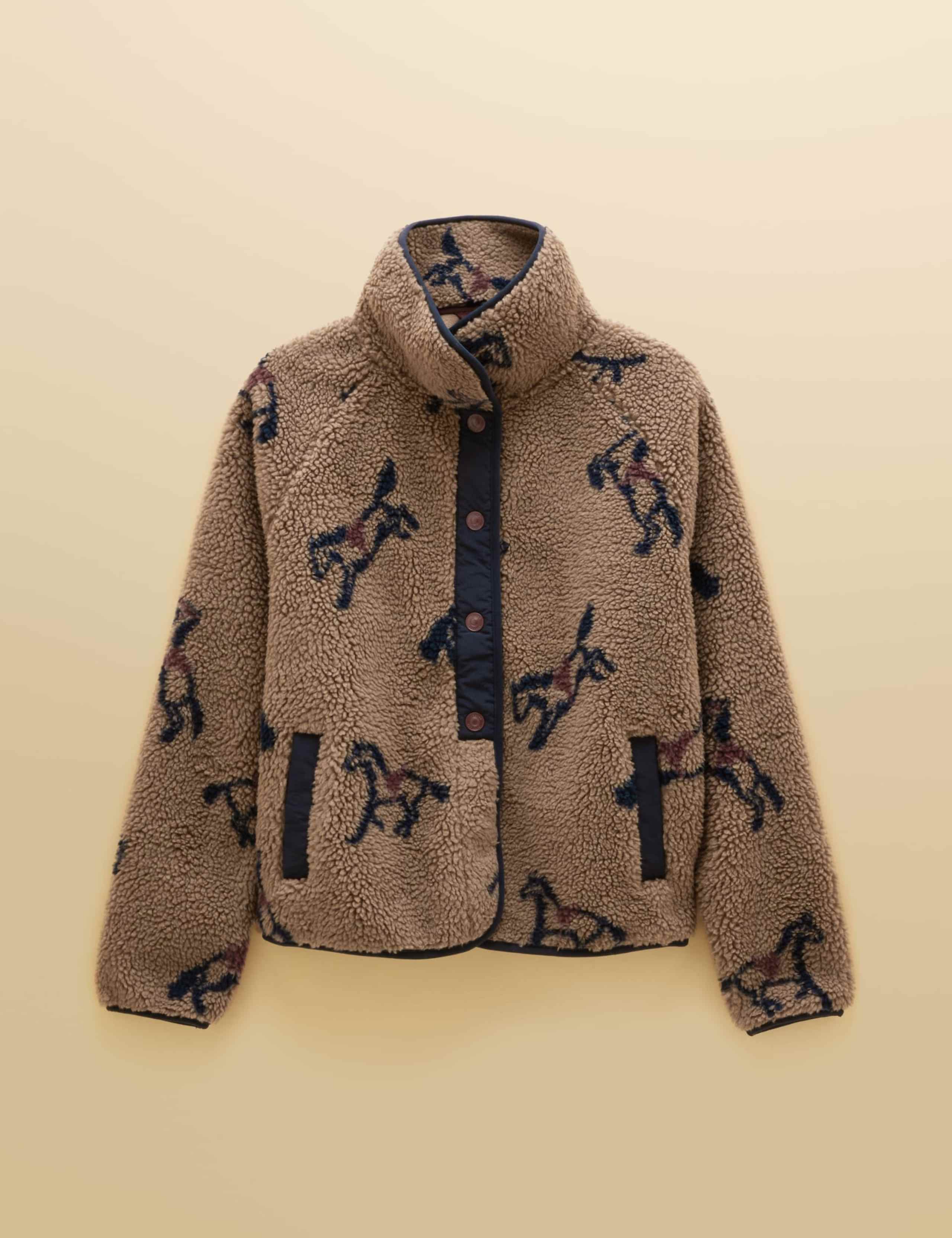 Funnel Neck Long Sleeve Fleece Jacket 2 of 8