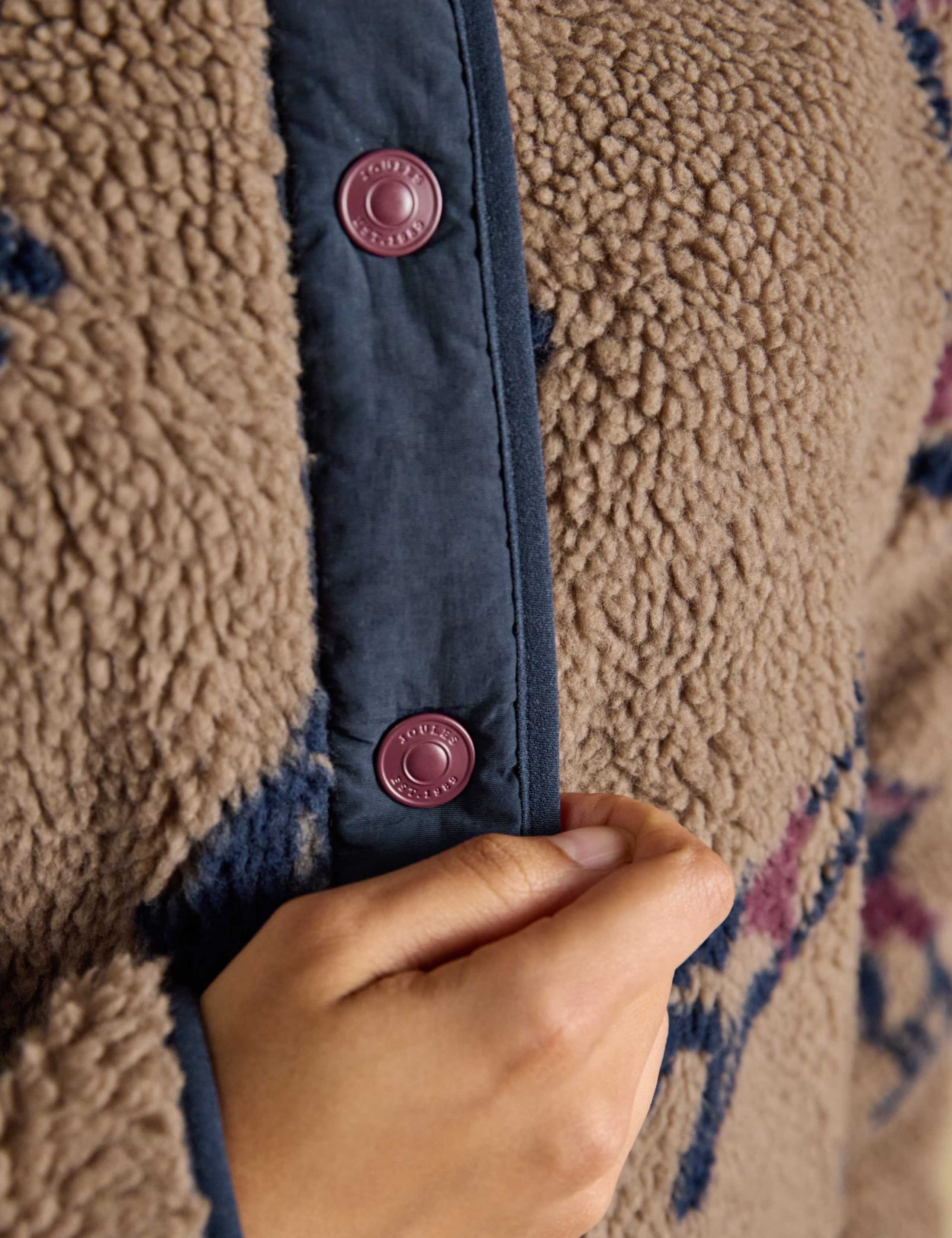Funnel Neck Long Sleeve Fleece Jacket 3 of 8