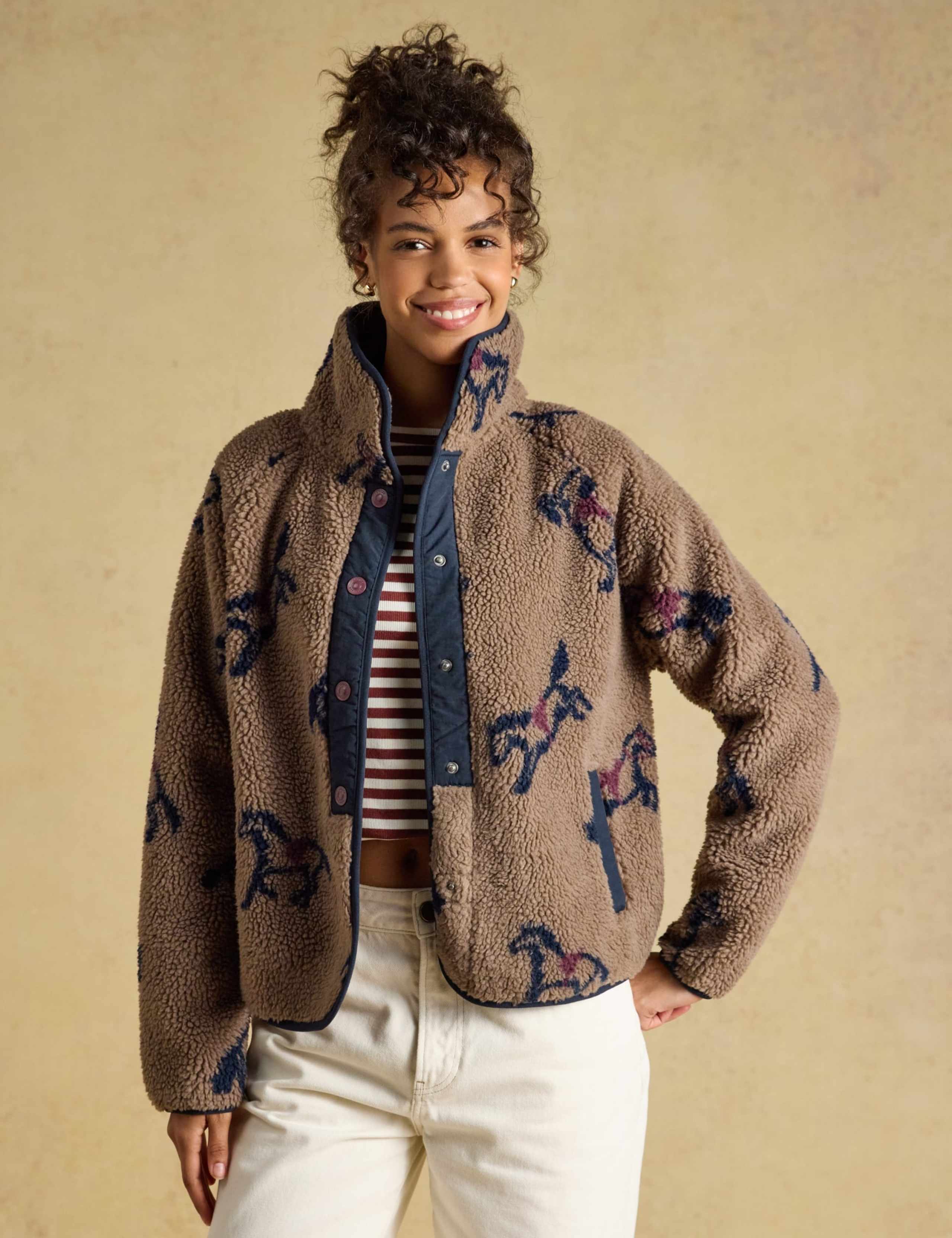 Funnel Neck Long Sleeve Fleece Jacket 5 of 8
