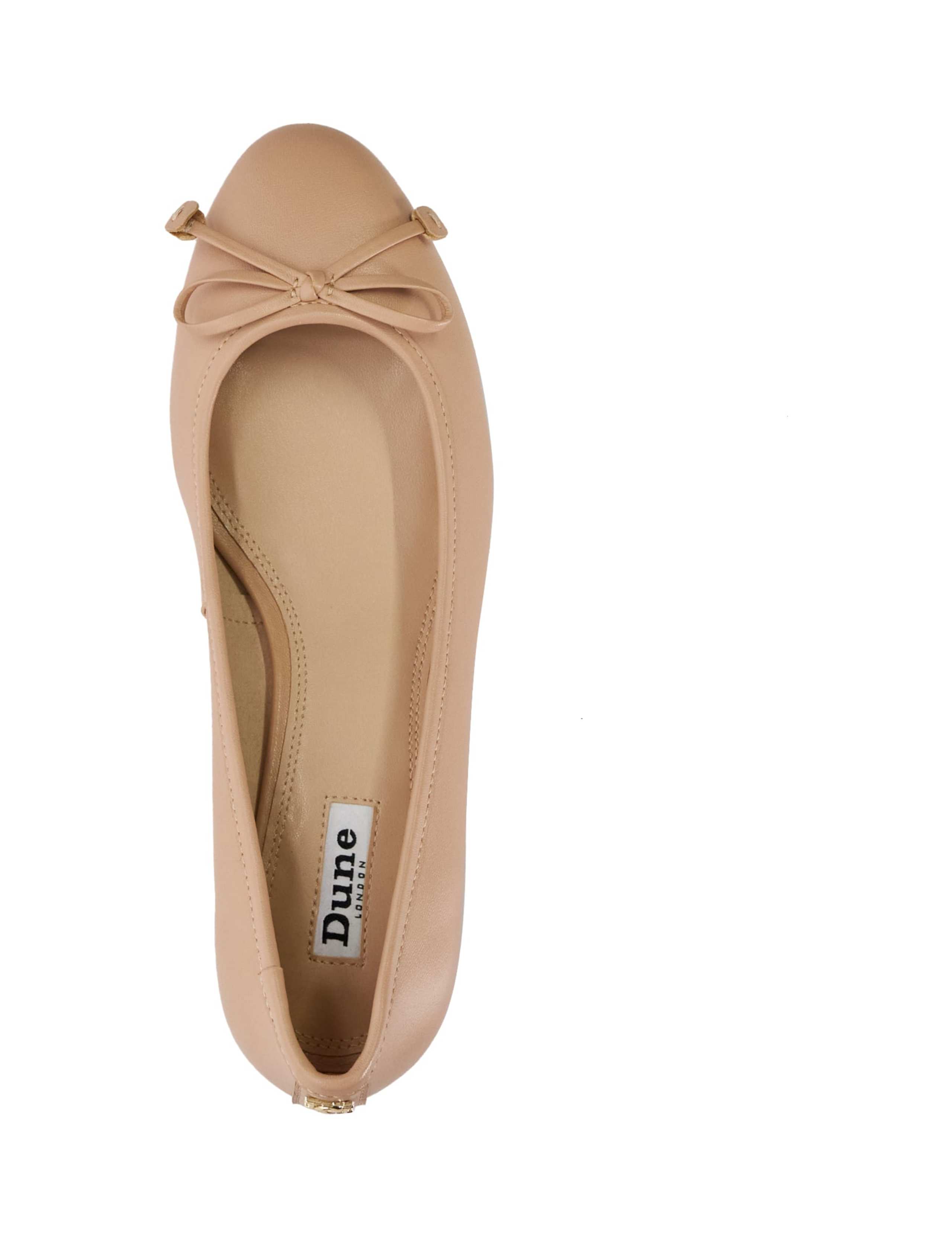 Leather Bow Slip On Block Heel Ballet Pumps 4 of 5