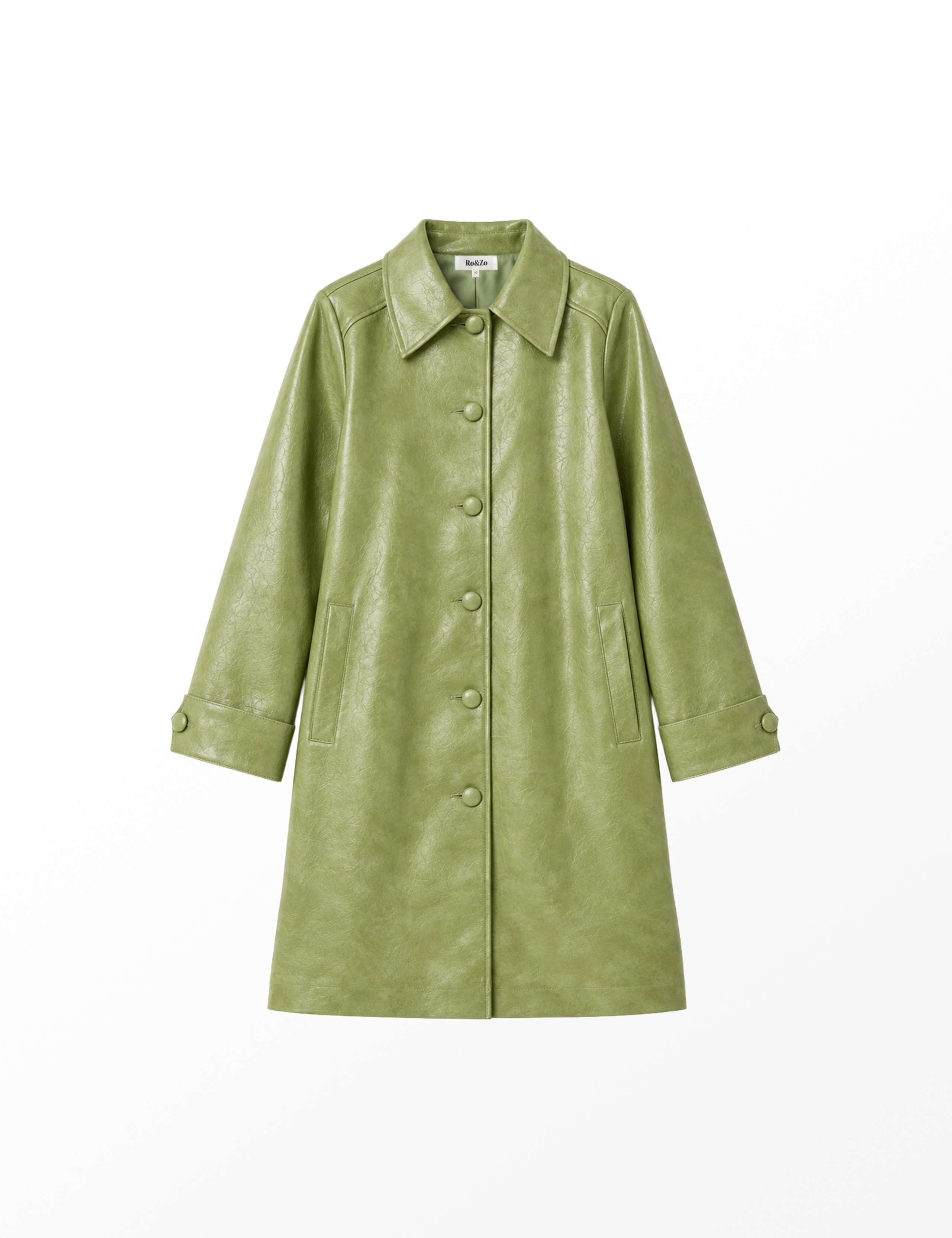 Faux Leather Car Coat 3 of 7