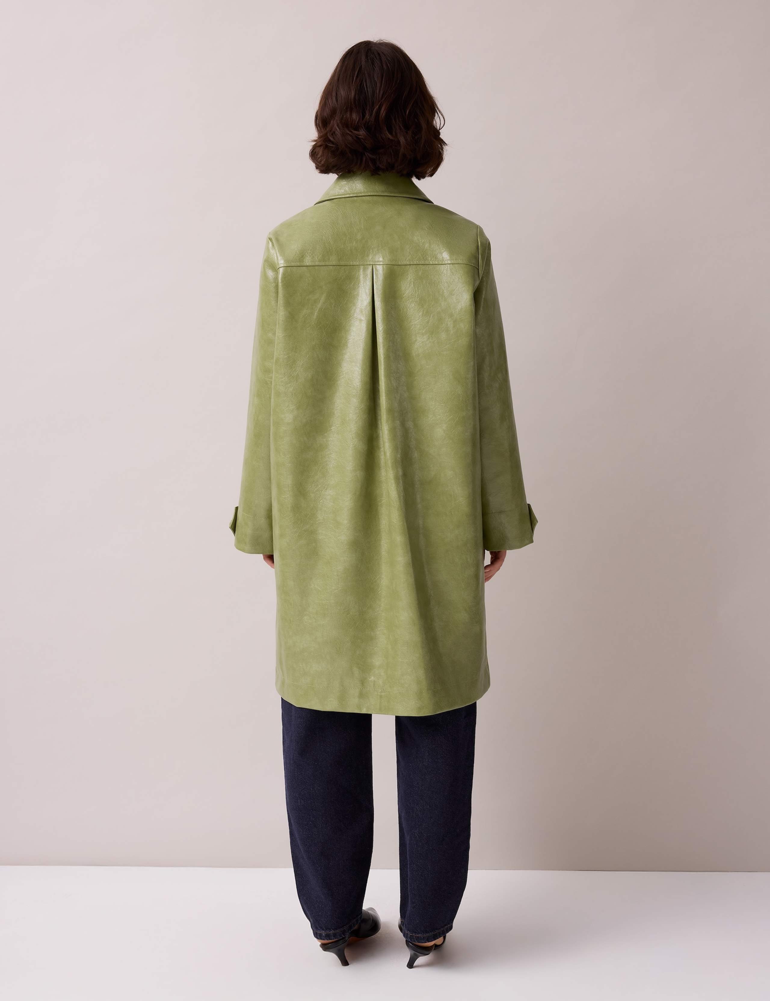 Faux Leather Car Coat 6 of 7