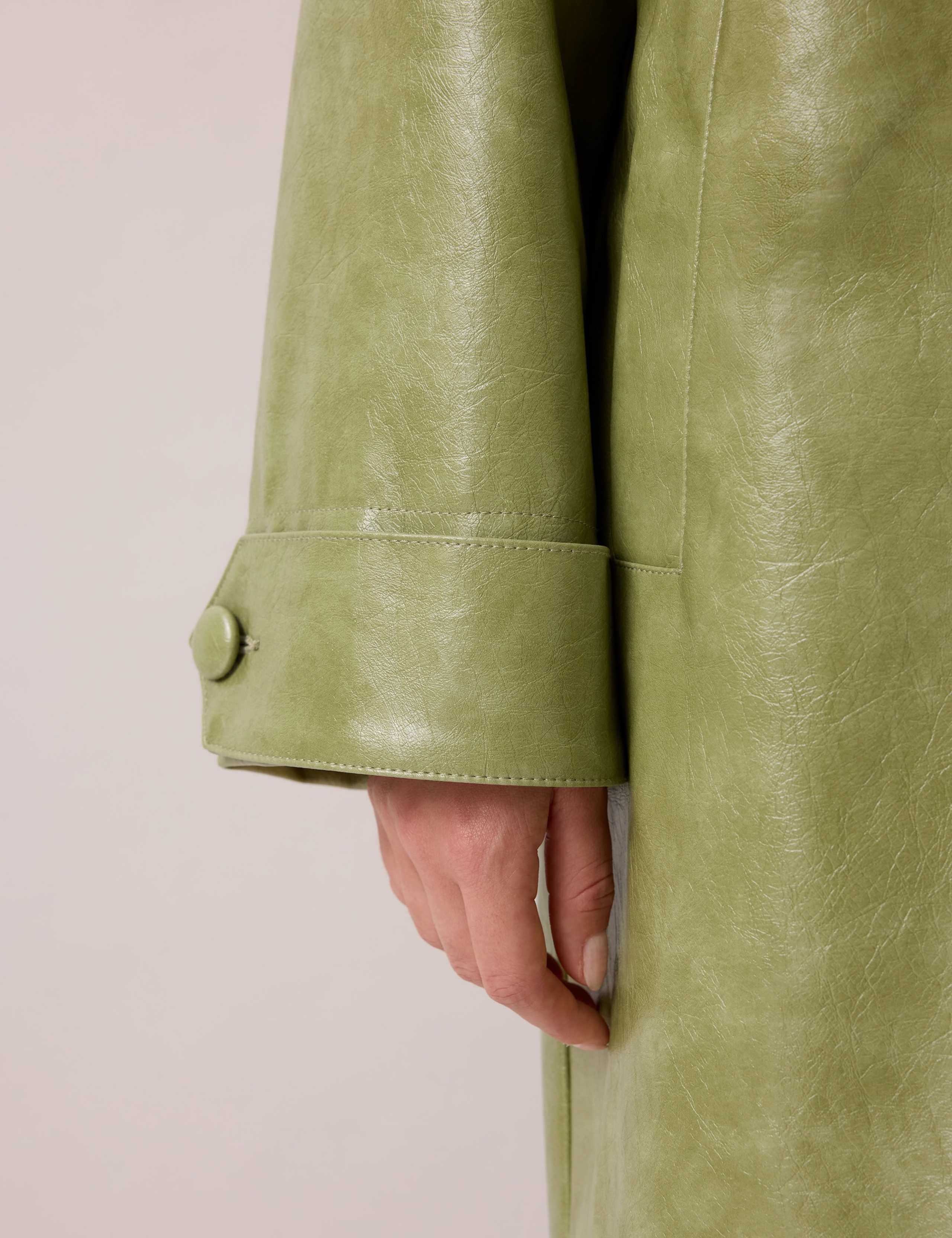 Faux Leather Car Coat 7 of 7