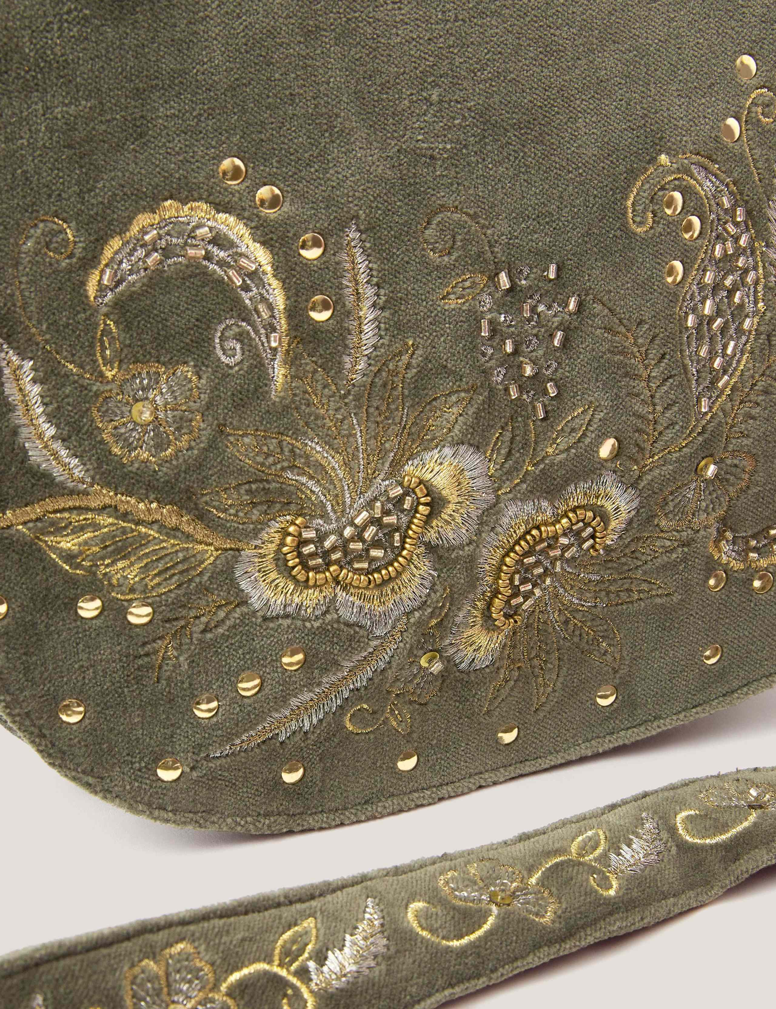 Pure Cotton Embroidered Cross Body Satchel 4 of 5