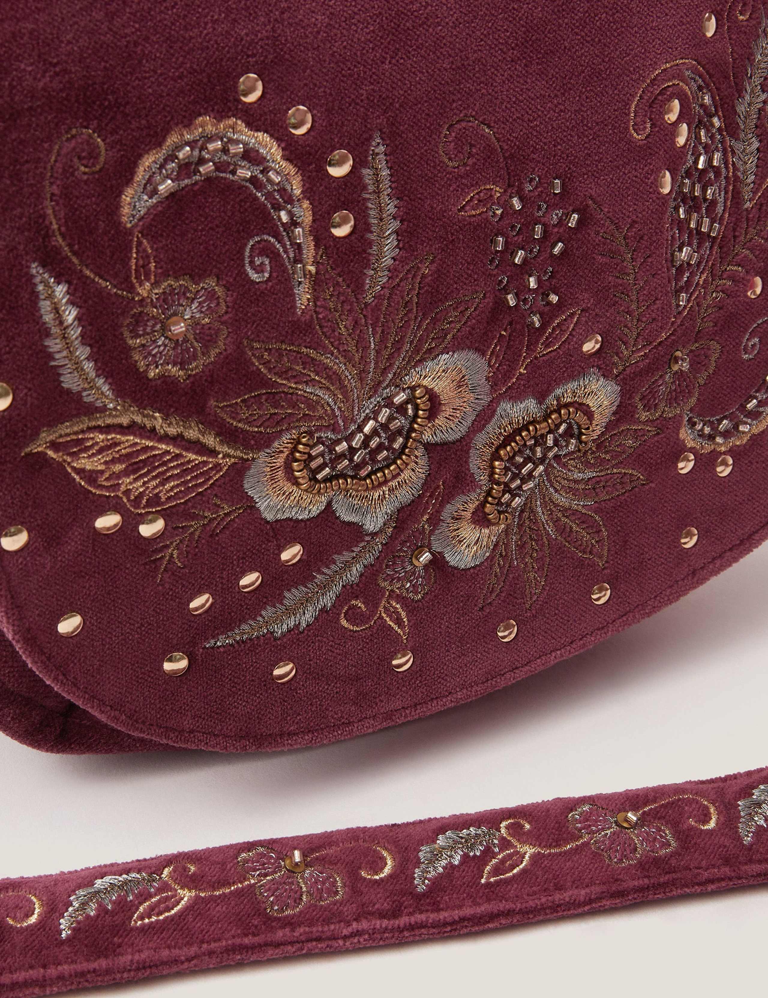 Pure Cotton Embroidered Cross Body Satchel 4 of 4