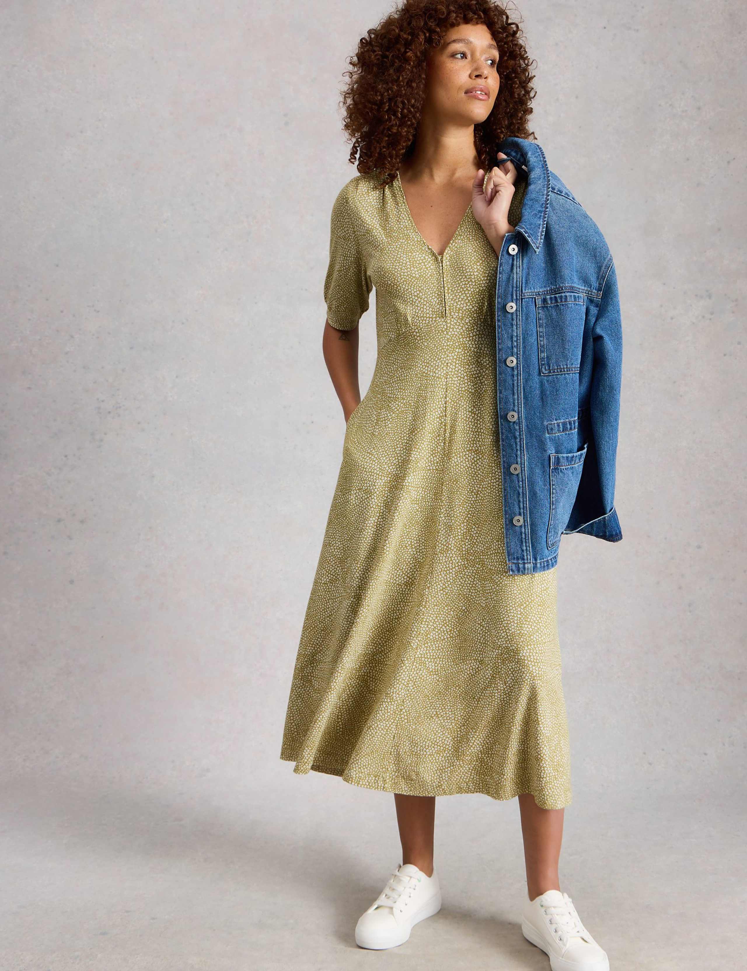 Cotton Modal Blend Jersey Midi Tea Dress 3 of 6