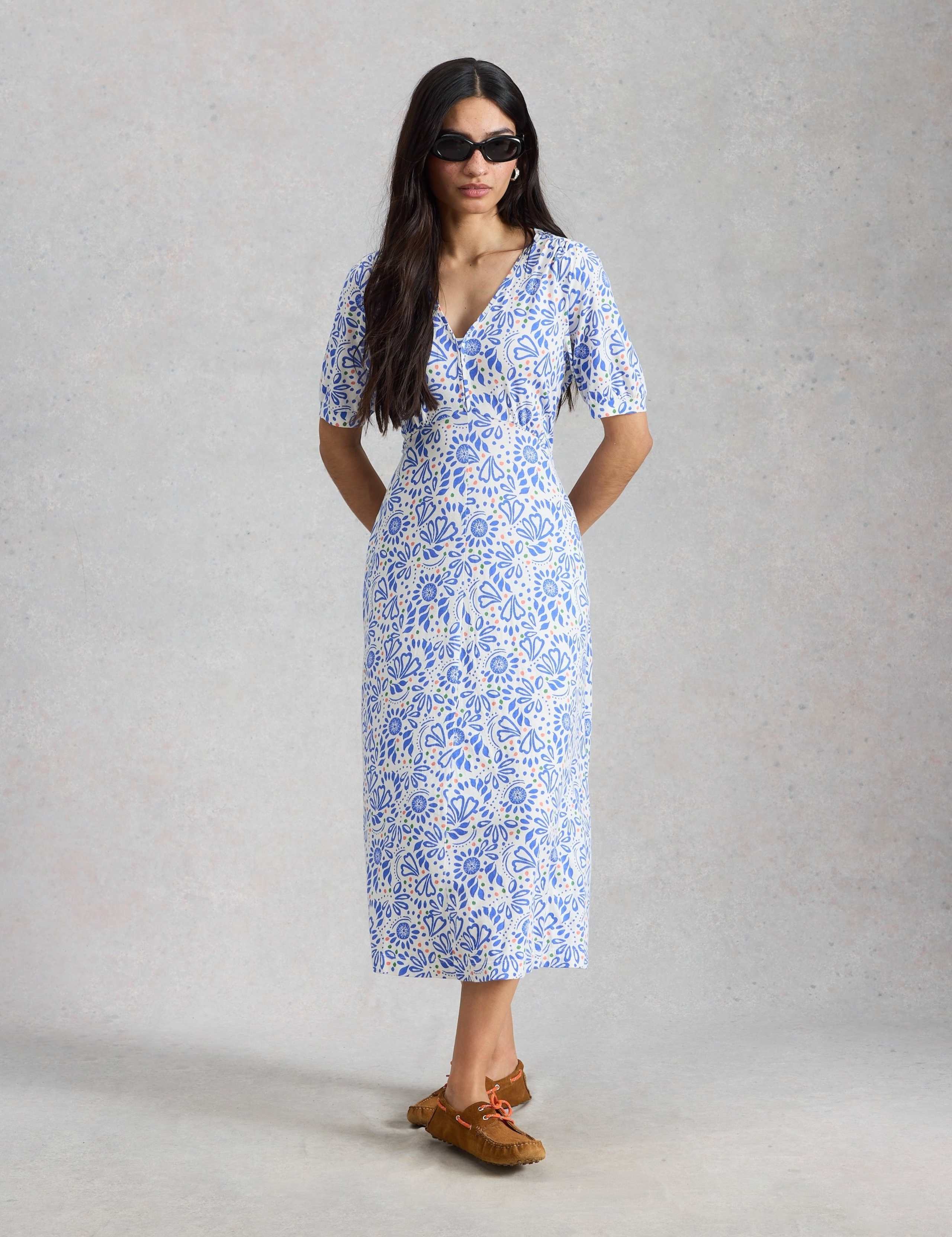 Cotton Modal Blend Jersey Midi Tea Dress 3 of 6