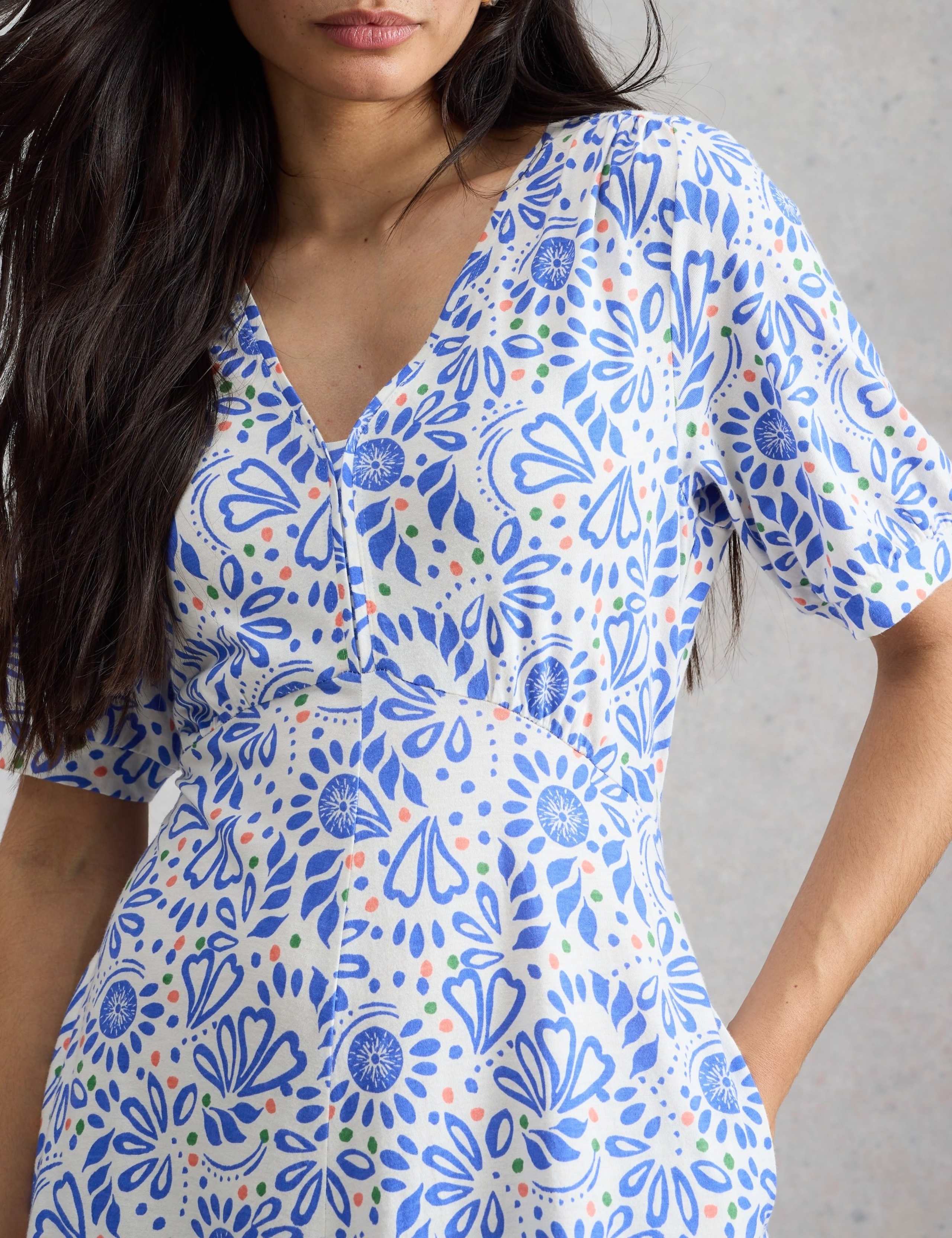 Cotton Modal Blend Jersey Midi Tea Dress 4 of 6