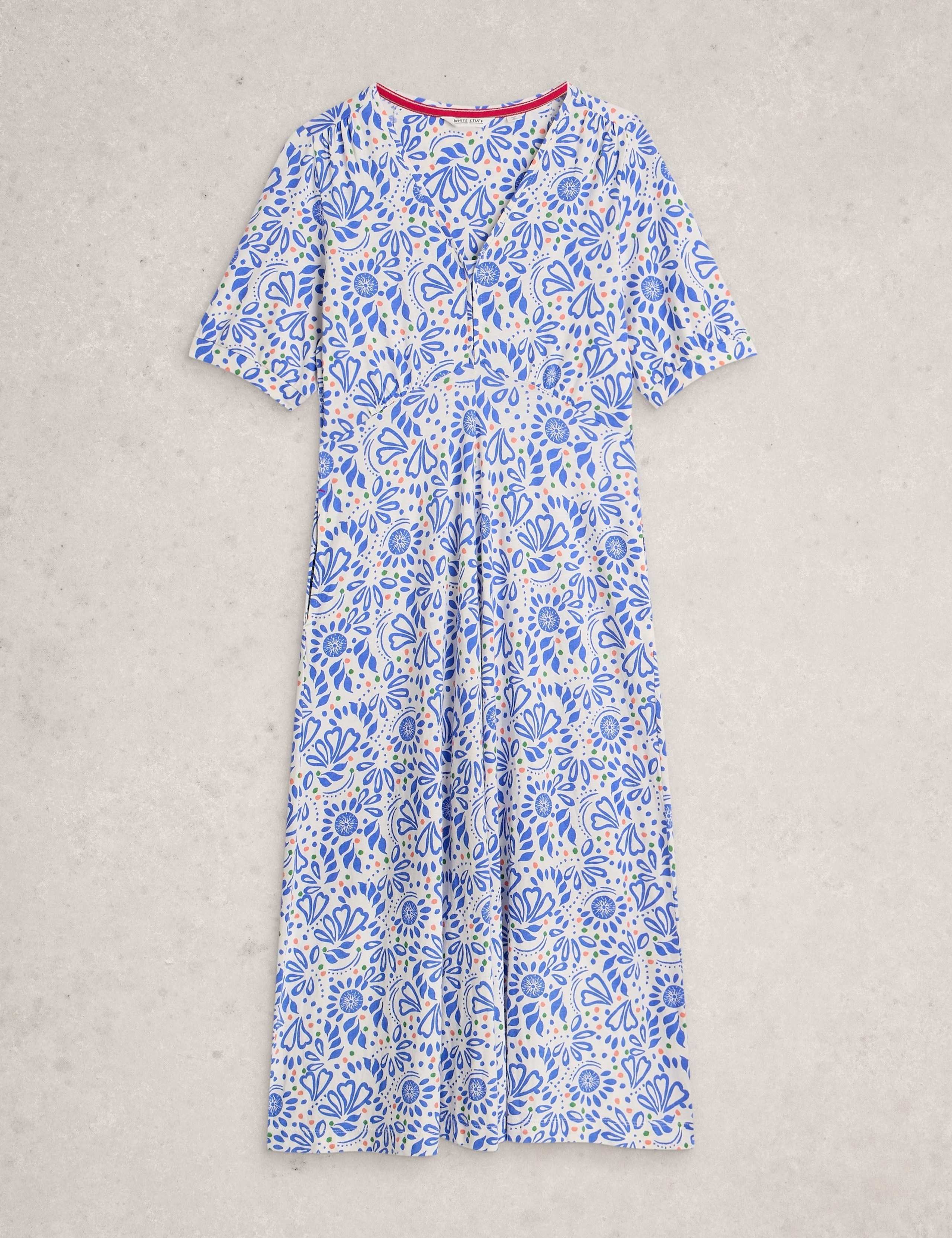 Cotton Modal Blend Jersey Midi Tea Dress 2 of 6