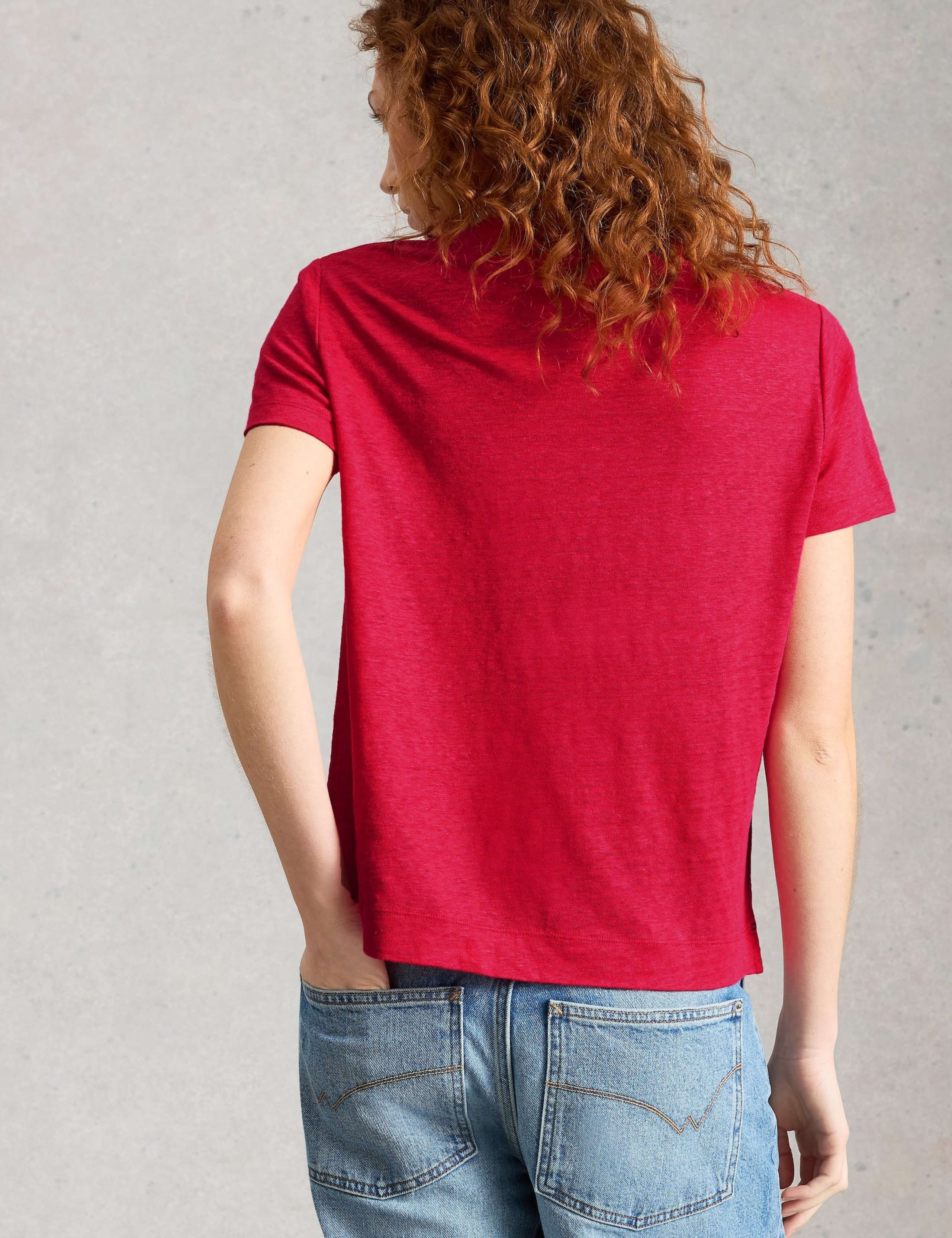 Pure Linen V-Neck T-Shirt 3 of 6