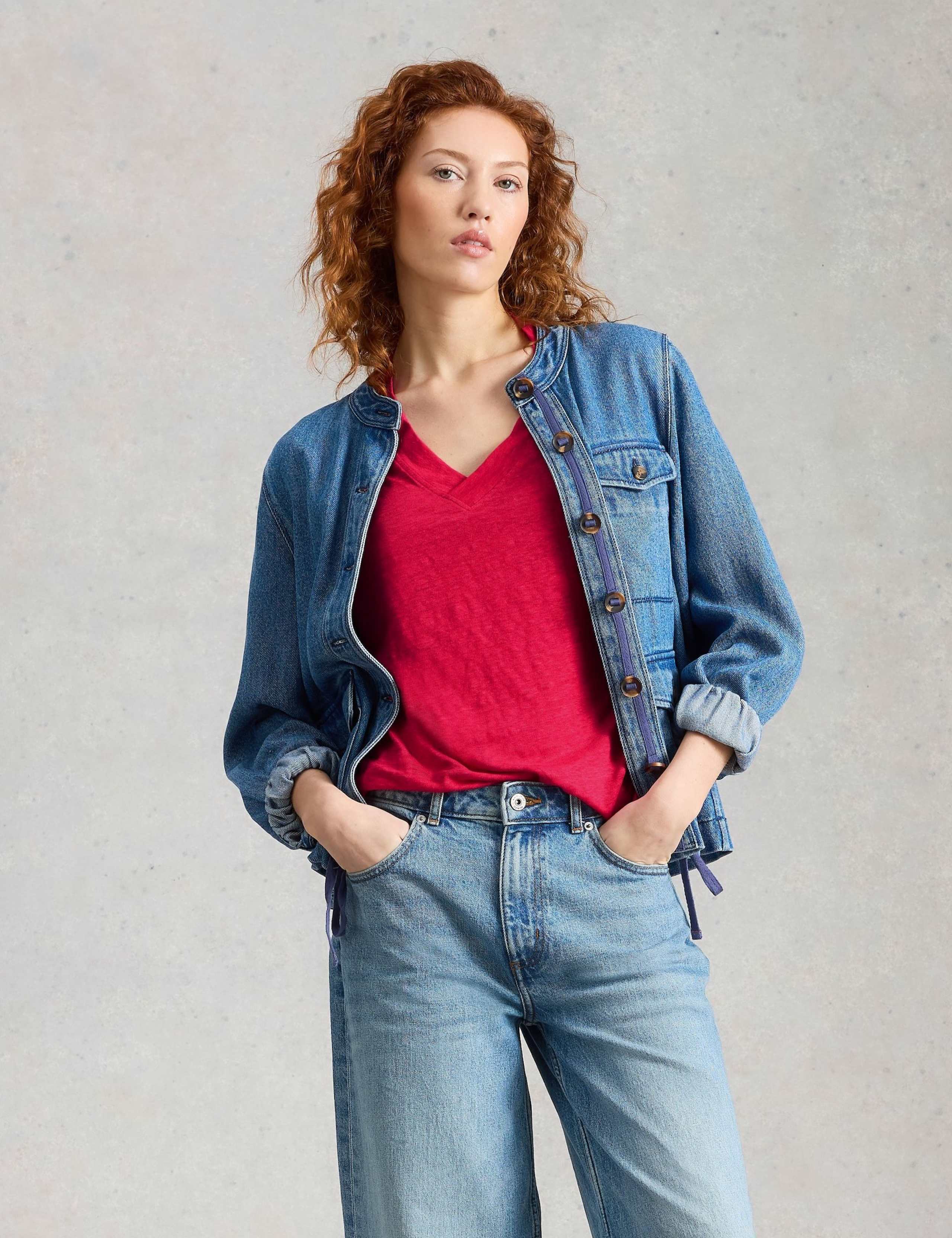 Pure Linen V-Neck T-Shirt 5 of 6