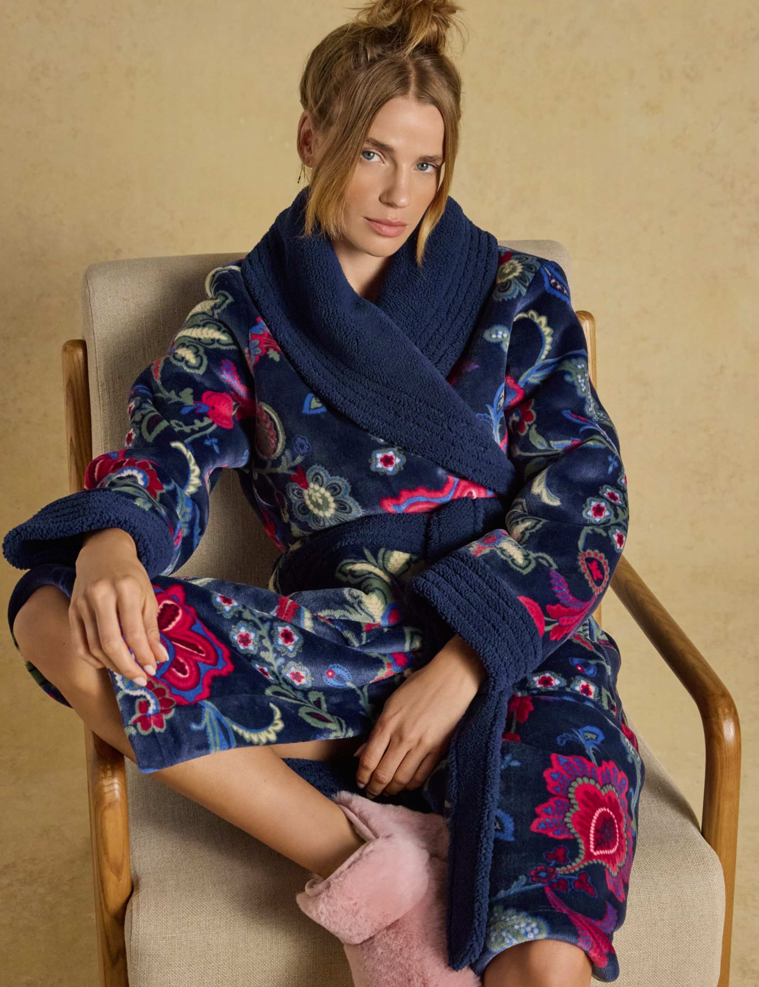 Fleece Floral Dressing Gown 7 of 8