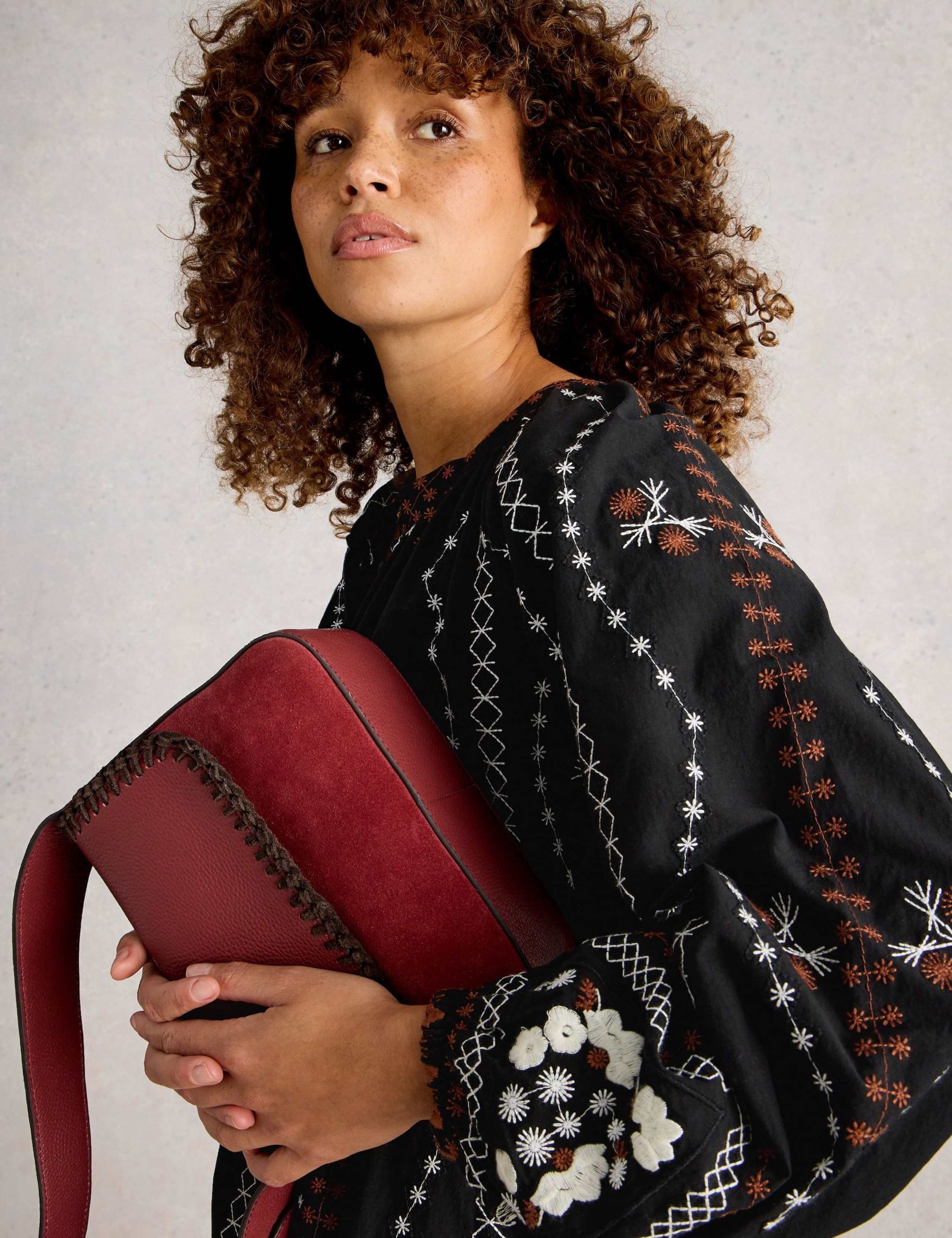 Pure Cotton Embroidered Shift Dress 6 of 6