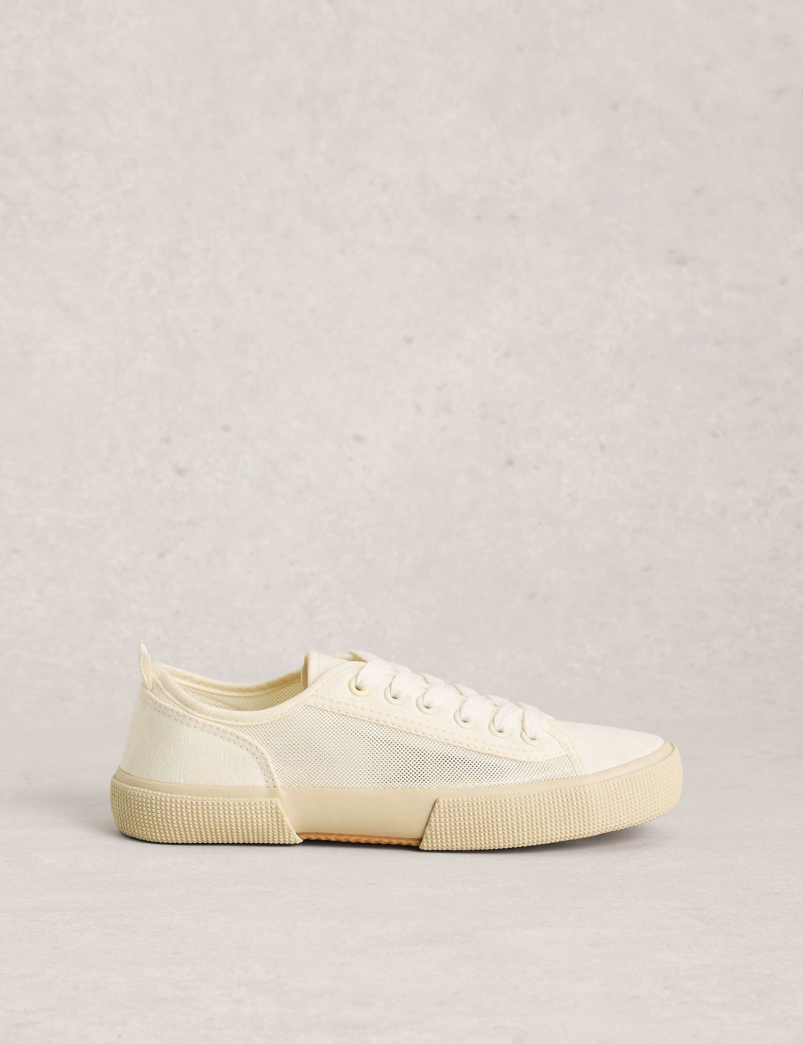 Canvas & Mesh Lace Up Trainers 1 of 4