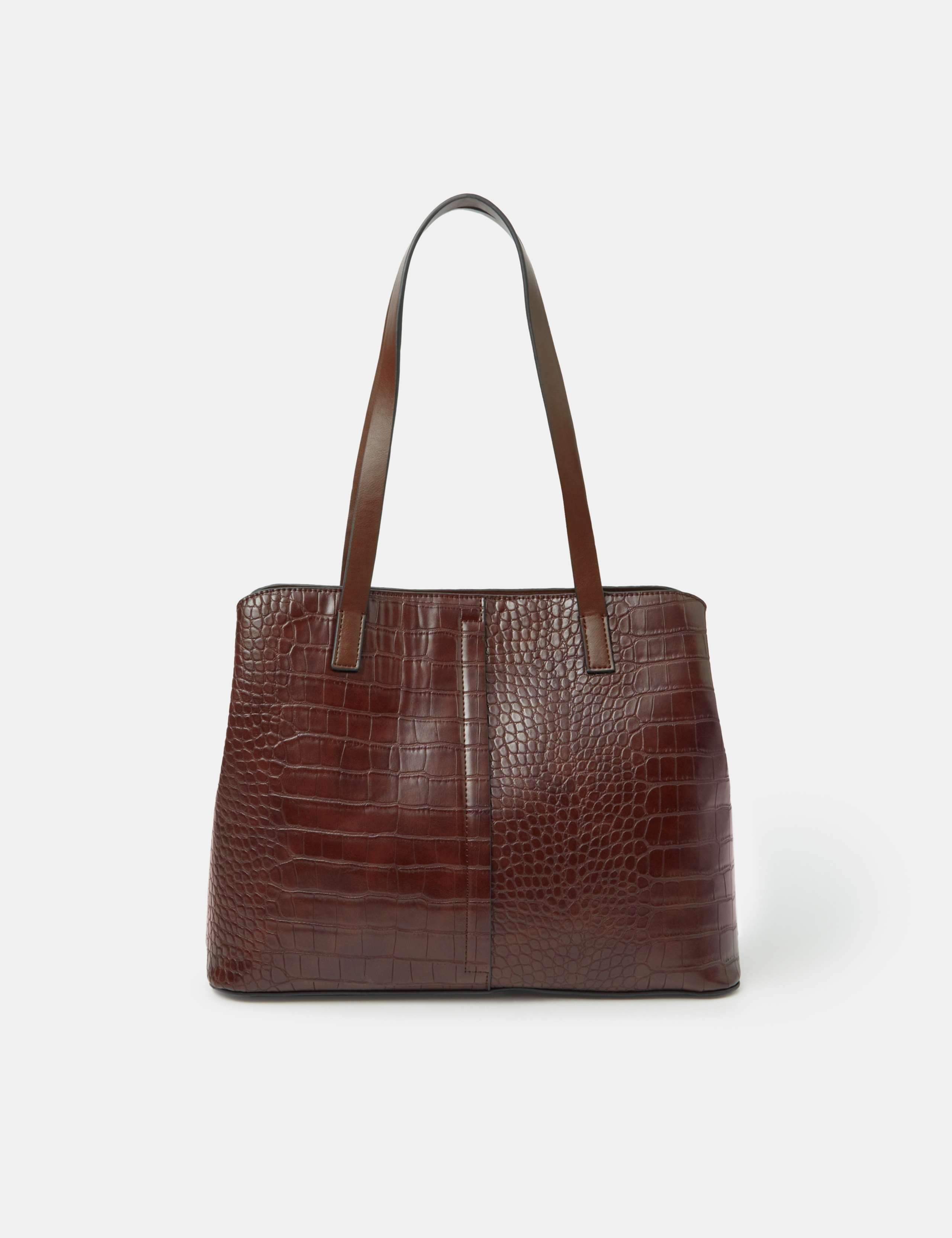Croc Effect Faux Leather Shoulder Bag 2 of 5