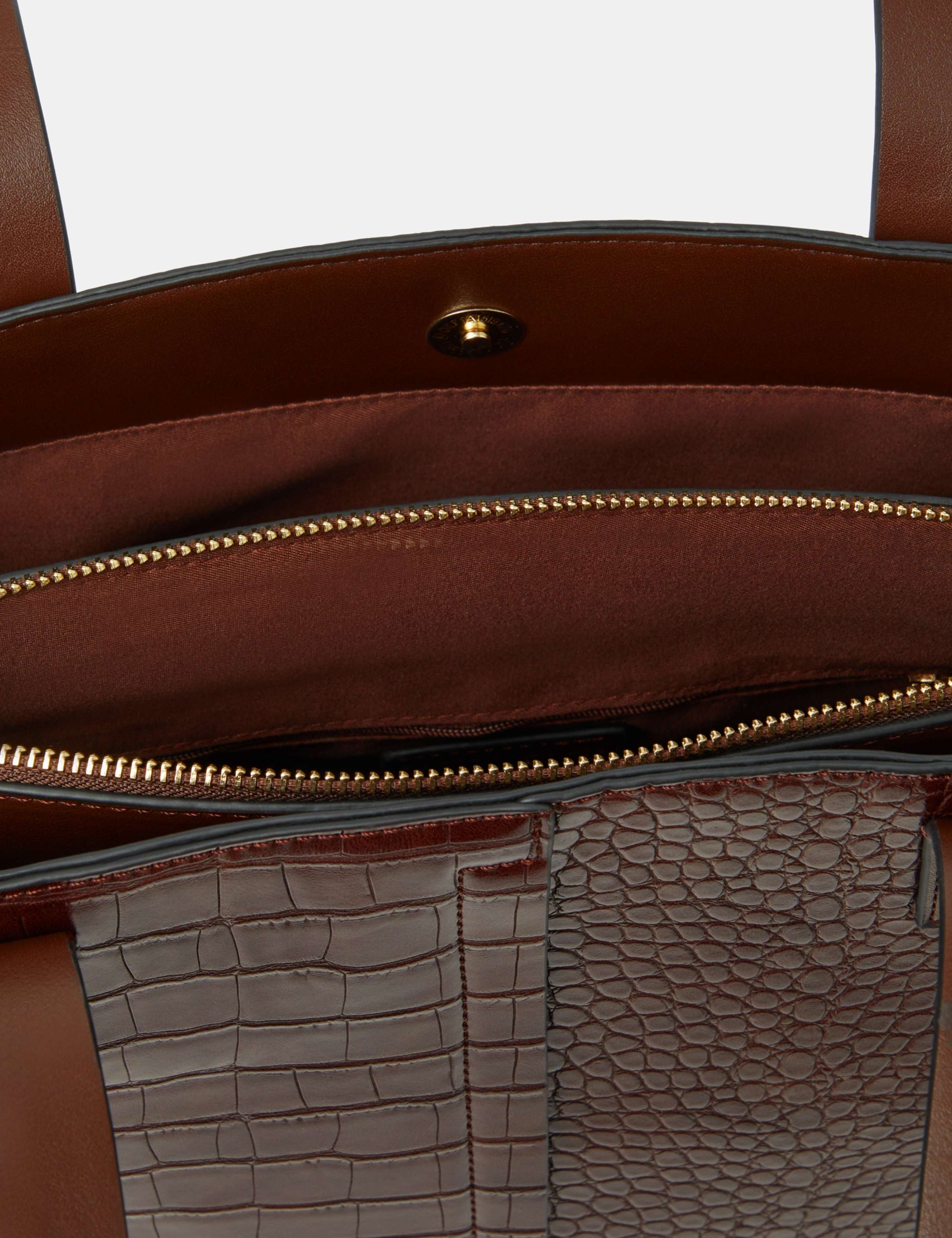 Croc Effect Faux Leather Shoulder Bag 4 of 5
