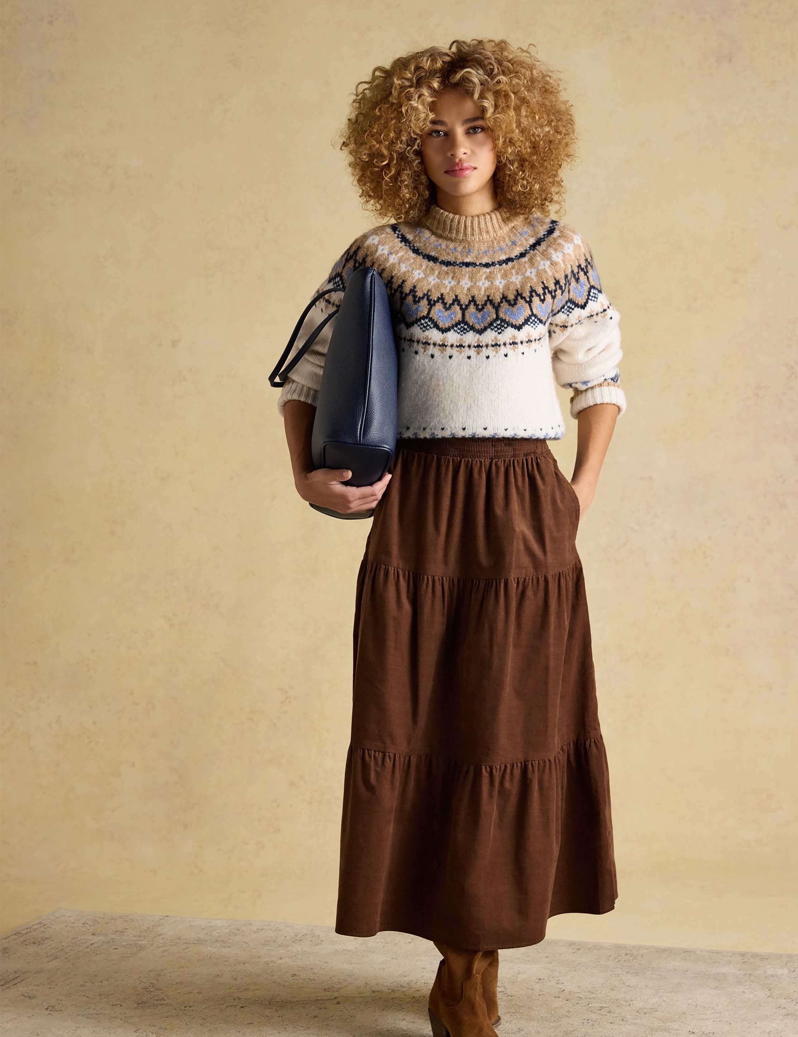 Cord Midi Tiered Skirt 1 of 8