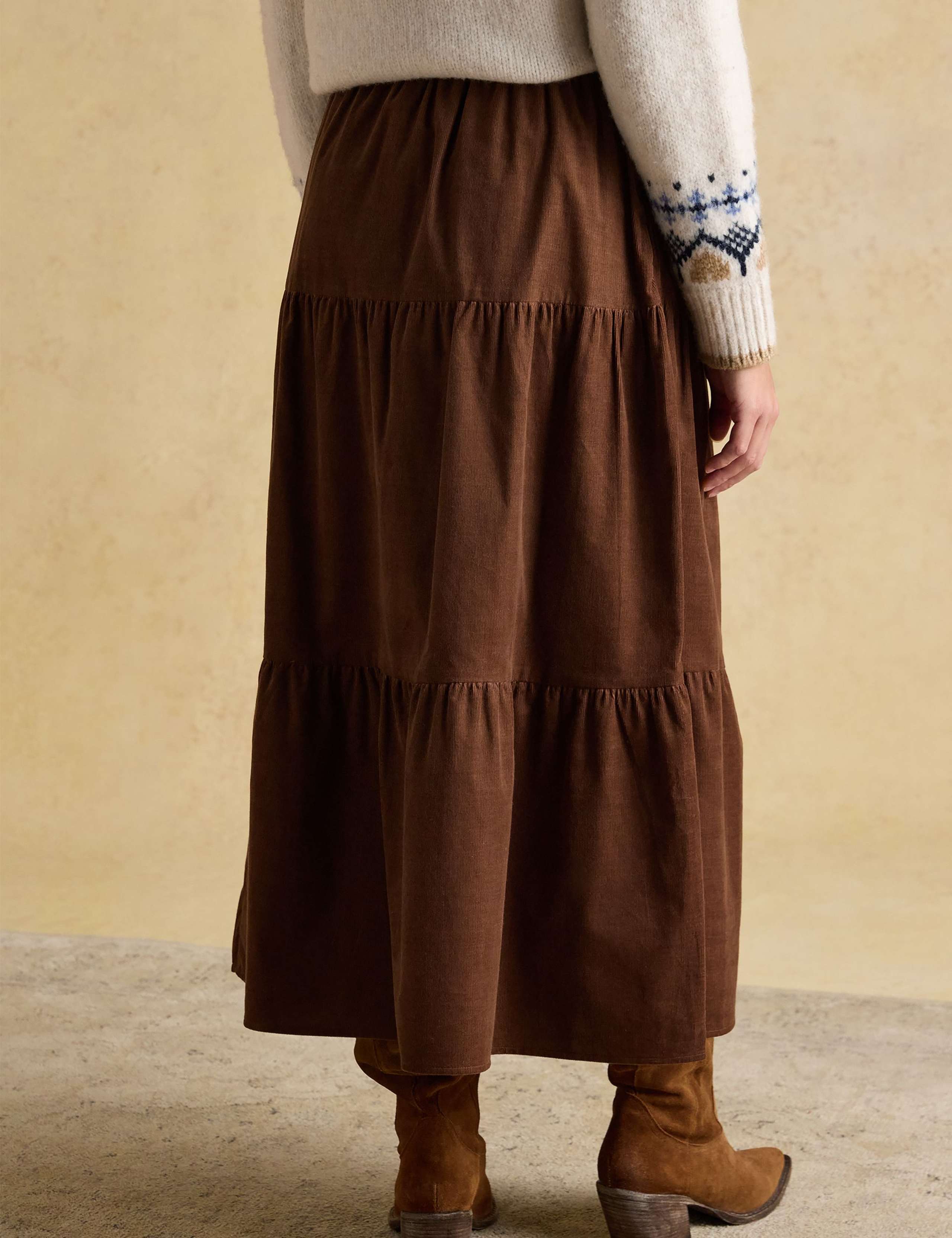 Cord Midi Tiered Skirt 4 of 8