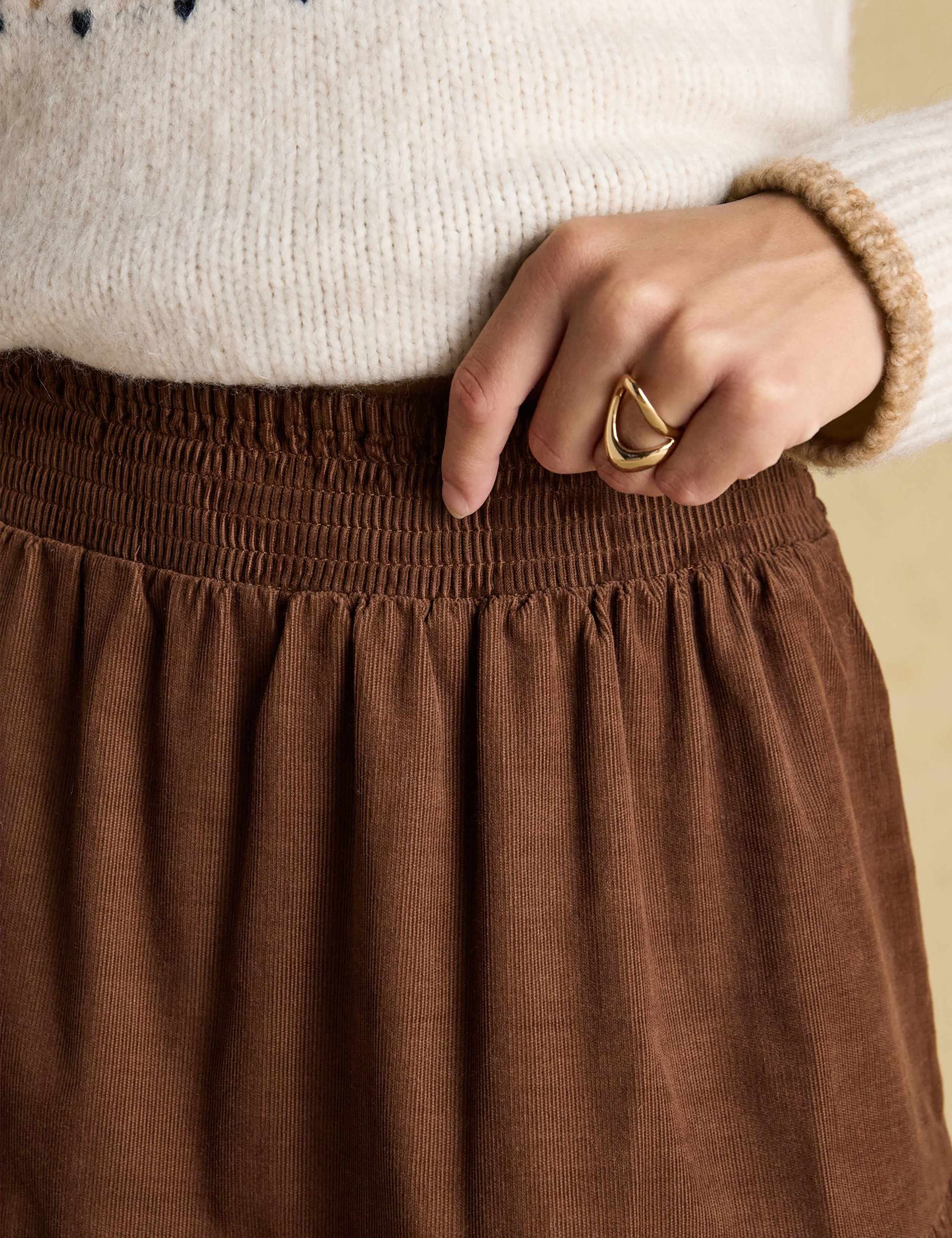 Cord Midi Tiered Skirt 6 of 8