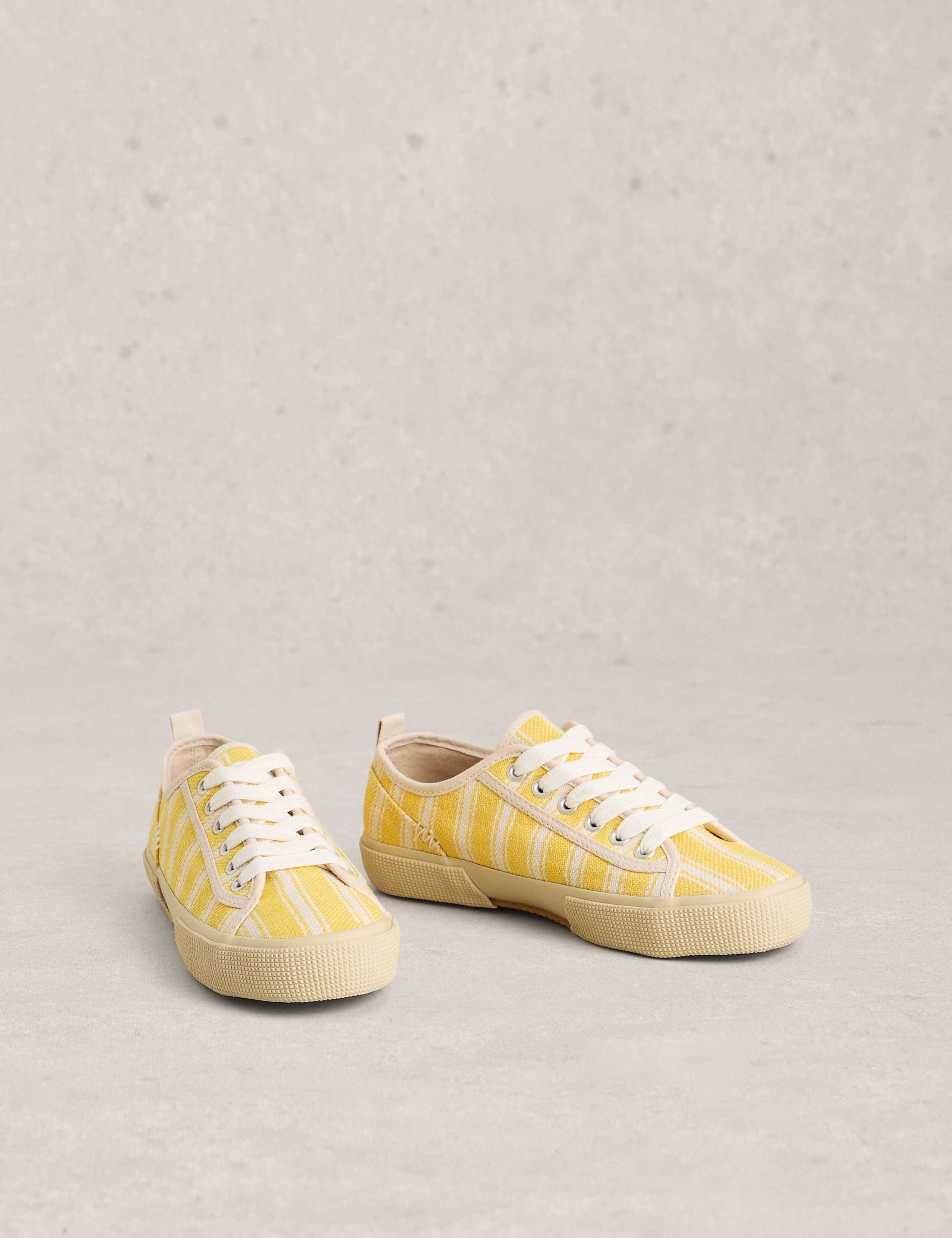 Canvas Lace Up Stripe Trainers 3 of 4