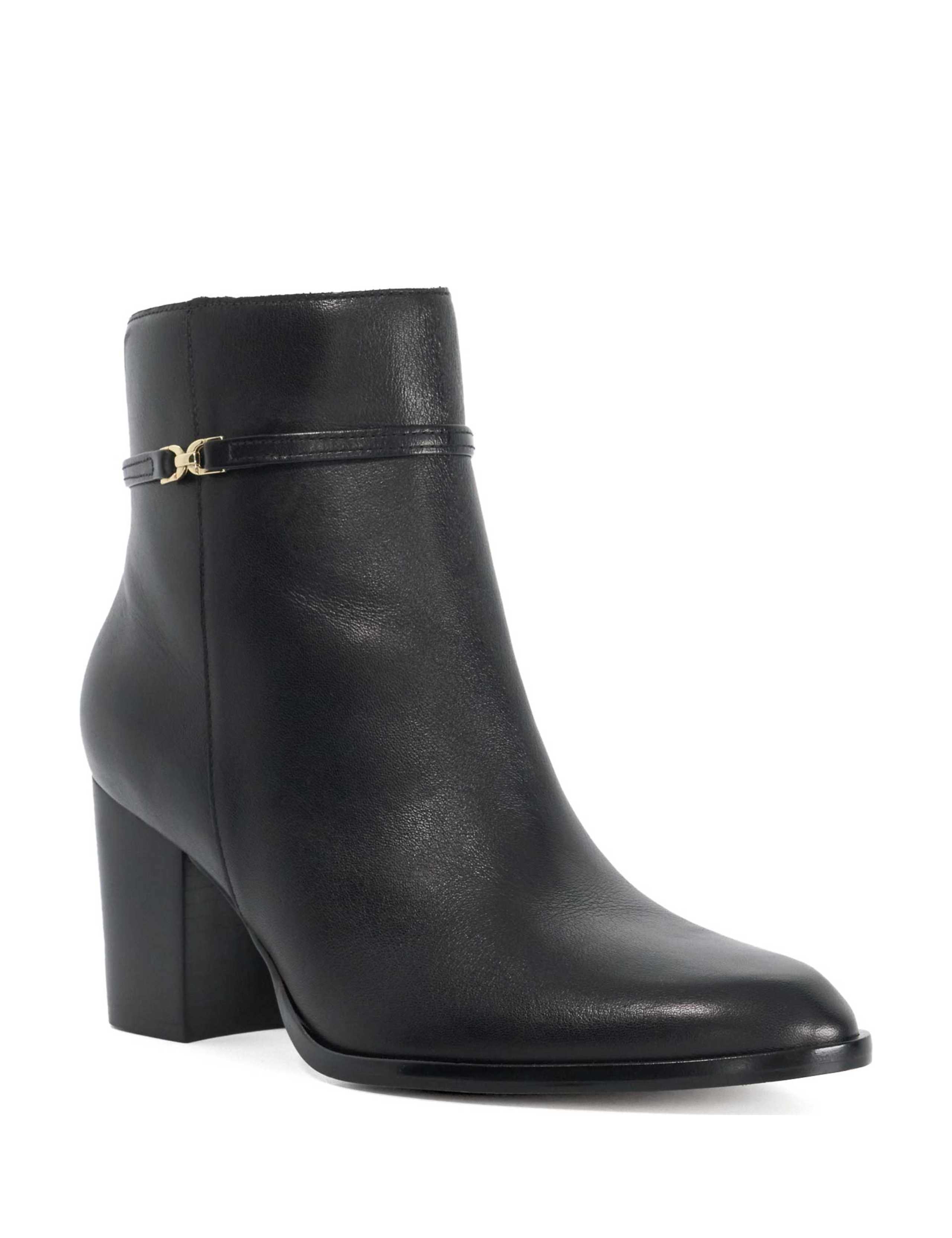 Leather Block Heel Ankle Boots 2 of 6