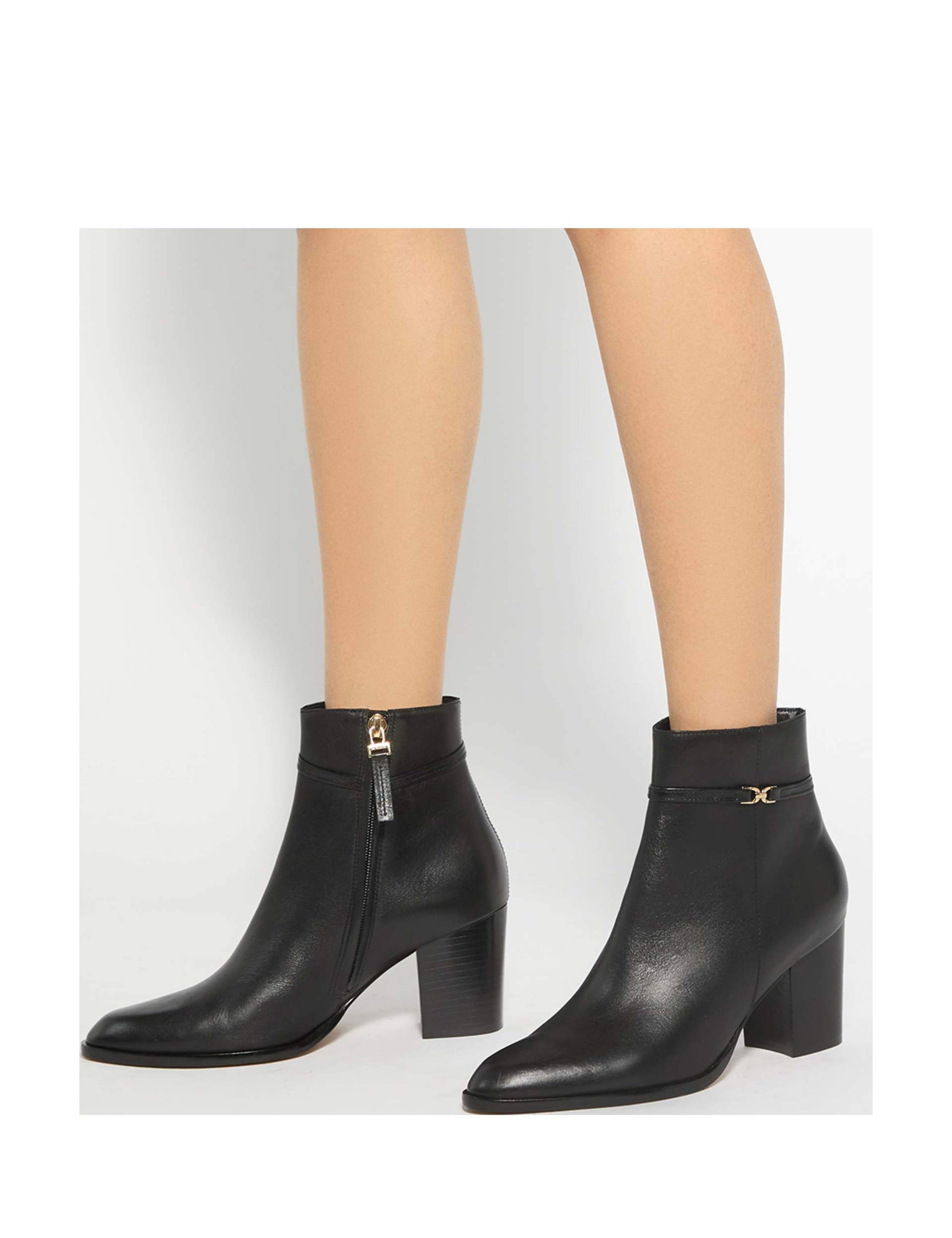 Leather Block Heel Ankle Boots 3 of 6