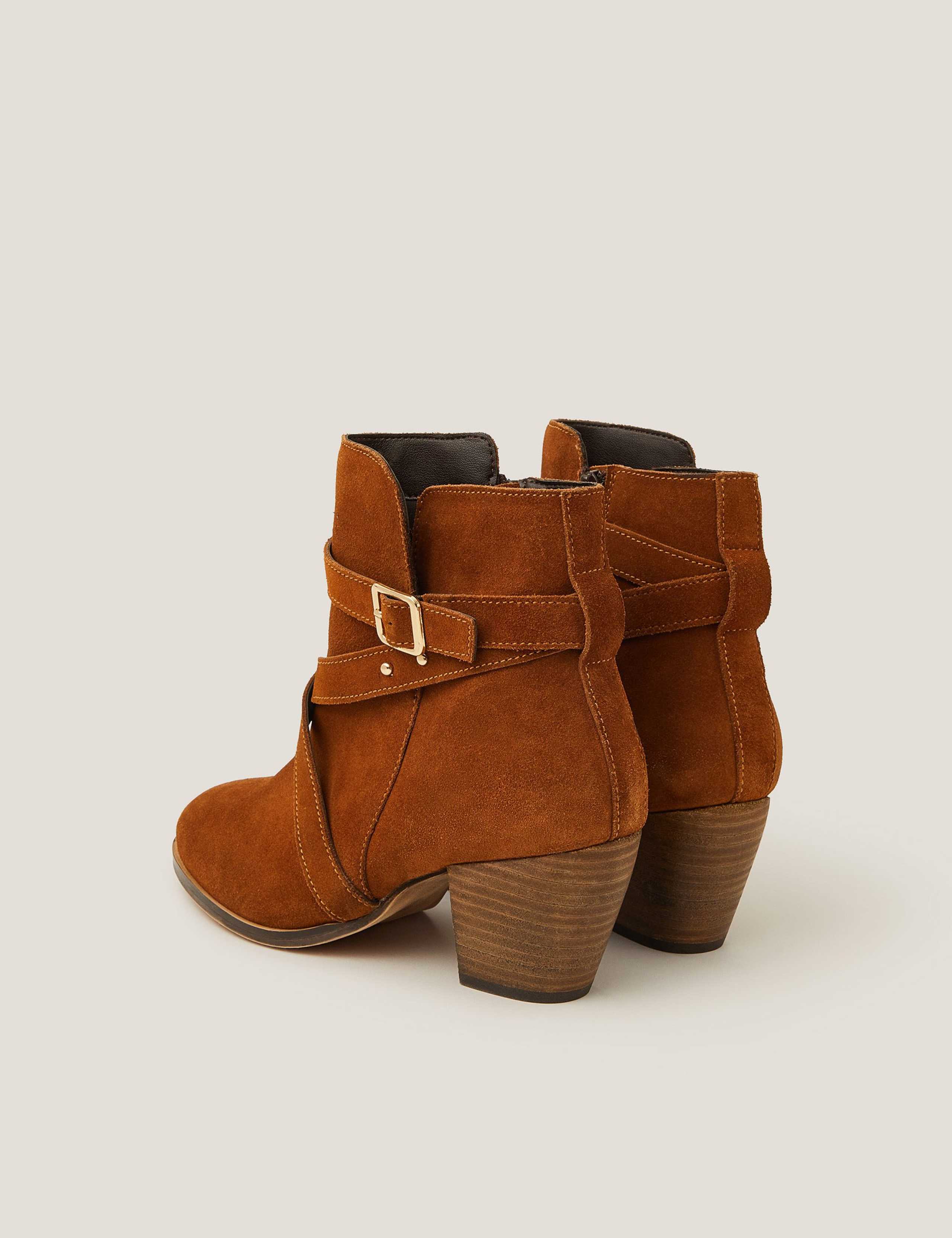 Suede Block Heel Ankle Boots 2 of 3