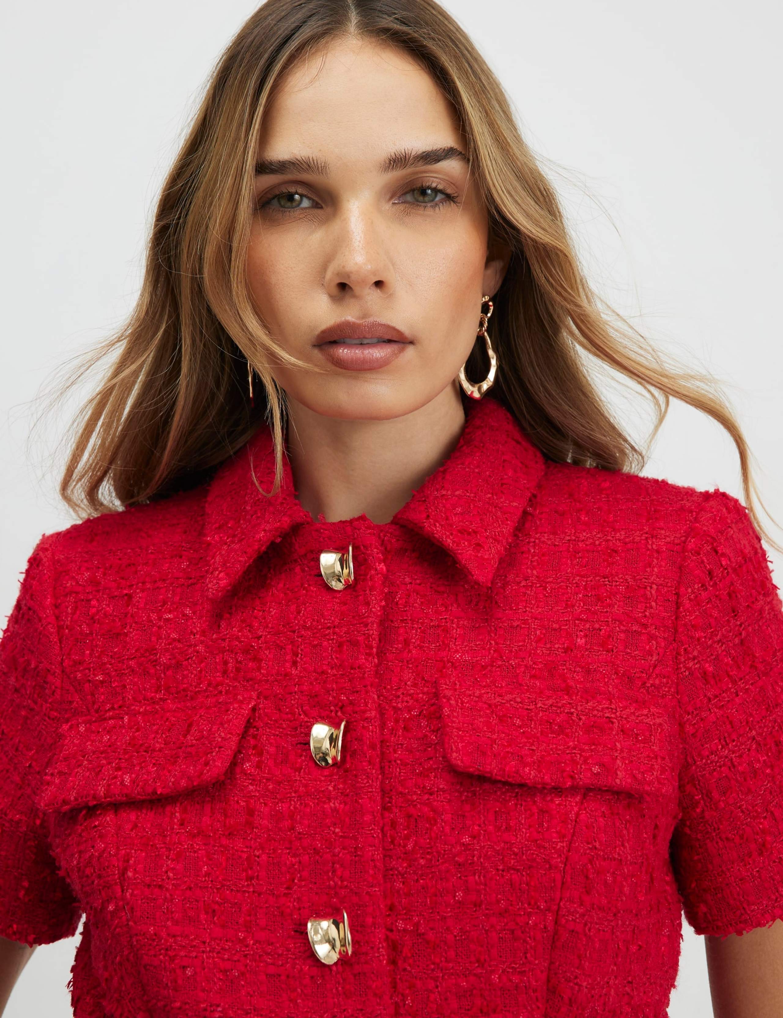 Textured Collared Belted Button Through Top 4 of 4