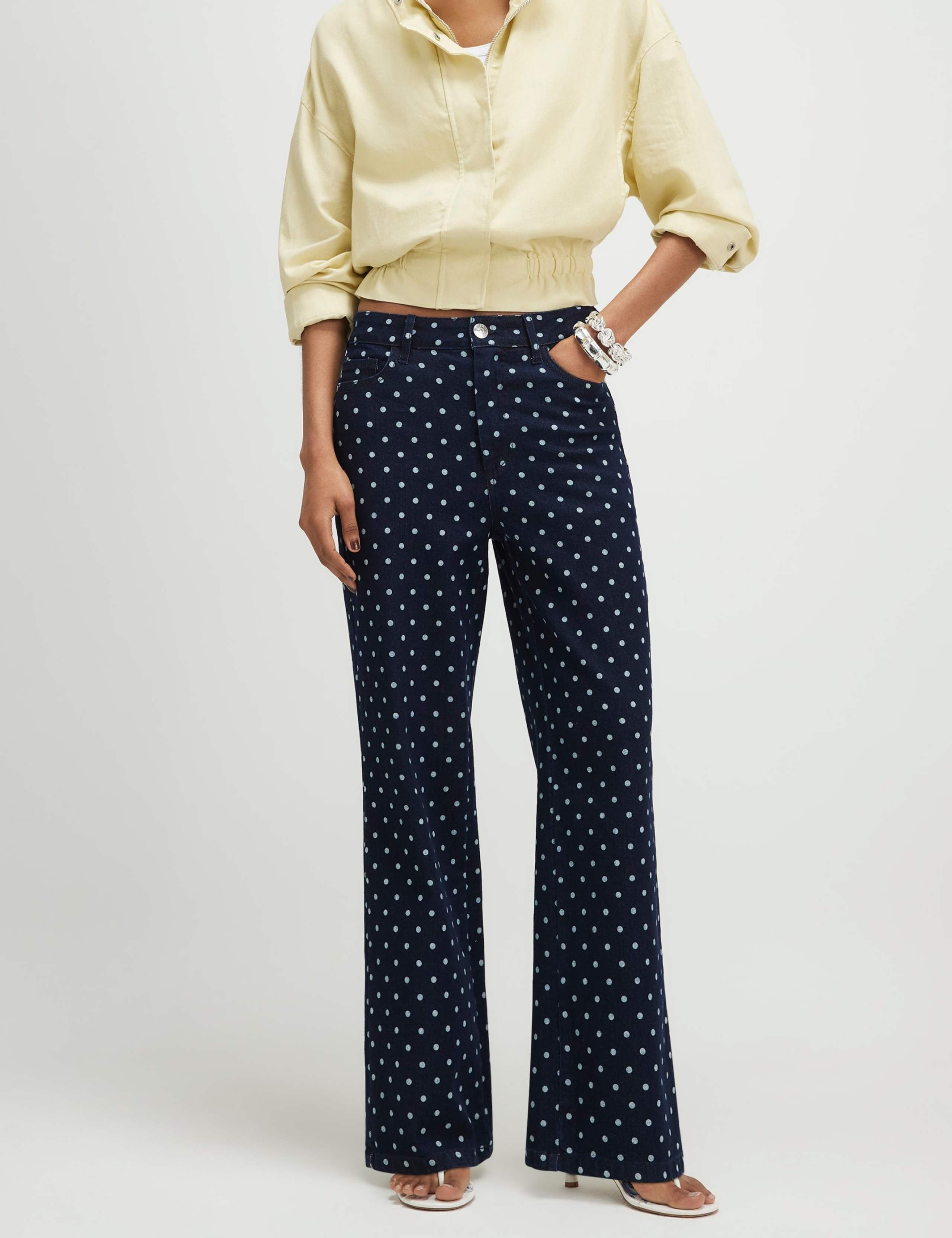 Polka Dot High Waisted Straight Leg Jeans 4 of 4