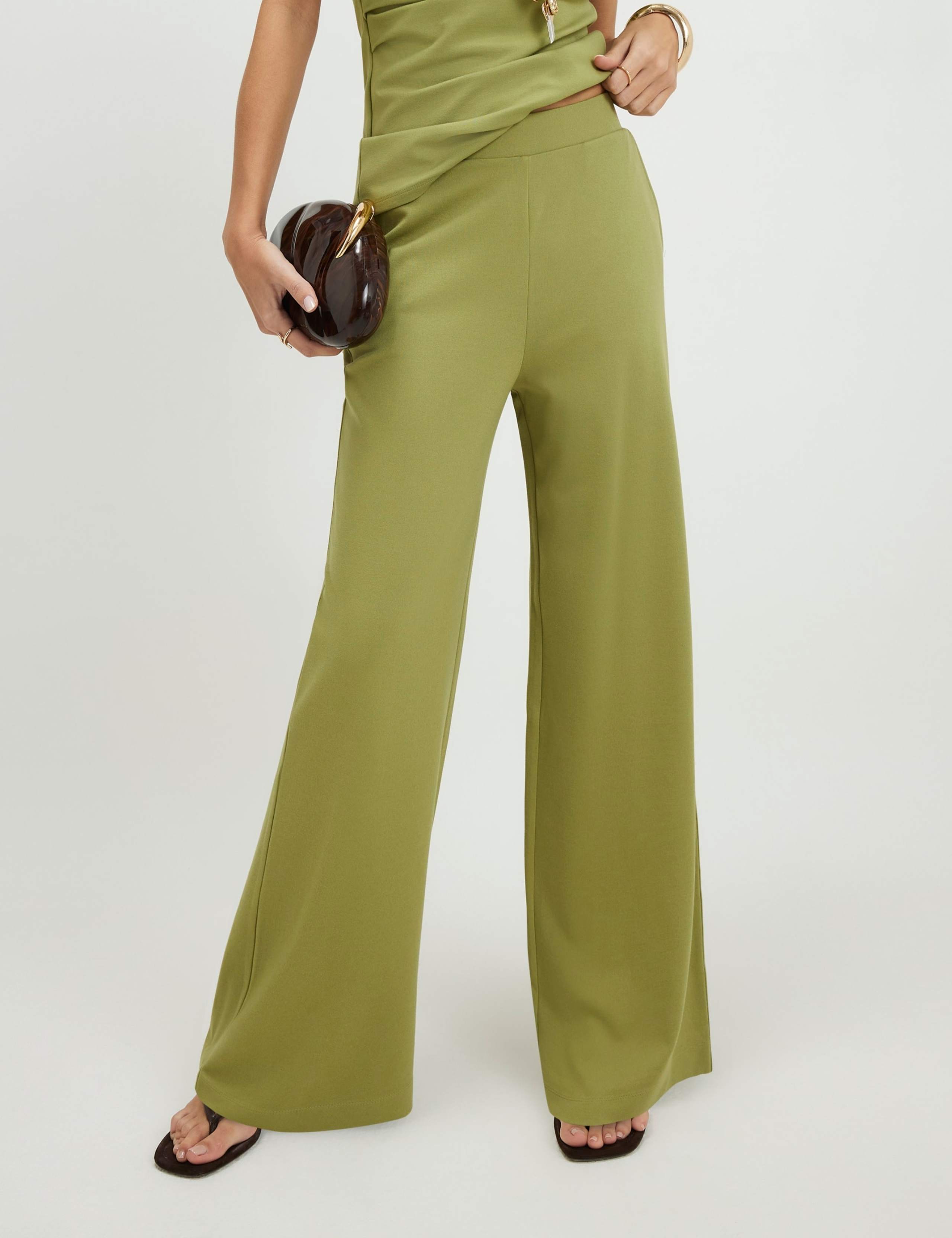 Jersey Elasticated Waist Wide Leg Trousers 4 of 4