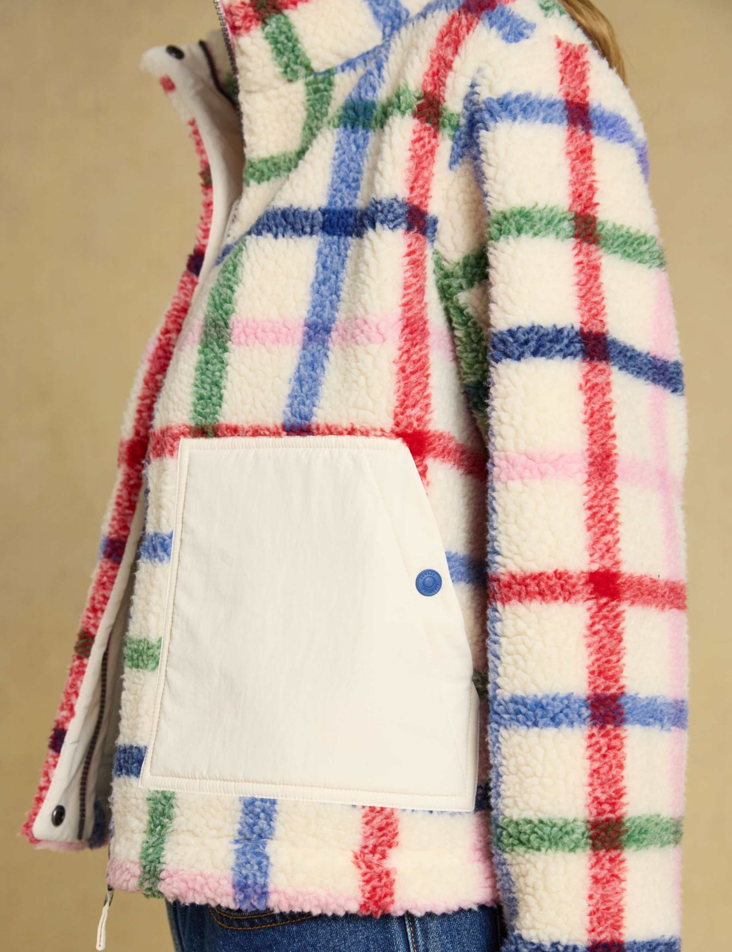Checked Borg Funnel Neck Fleece 3 of 7