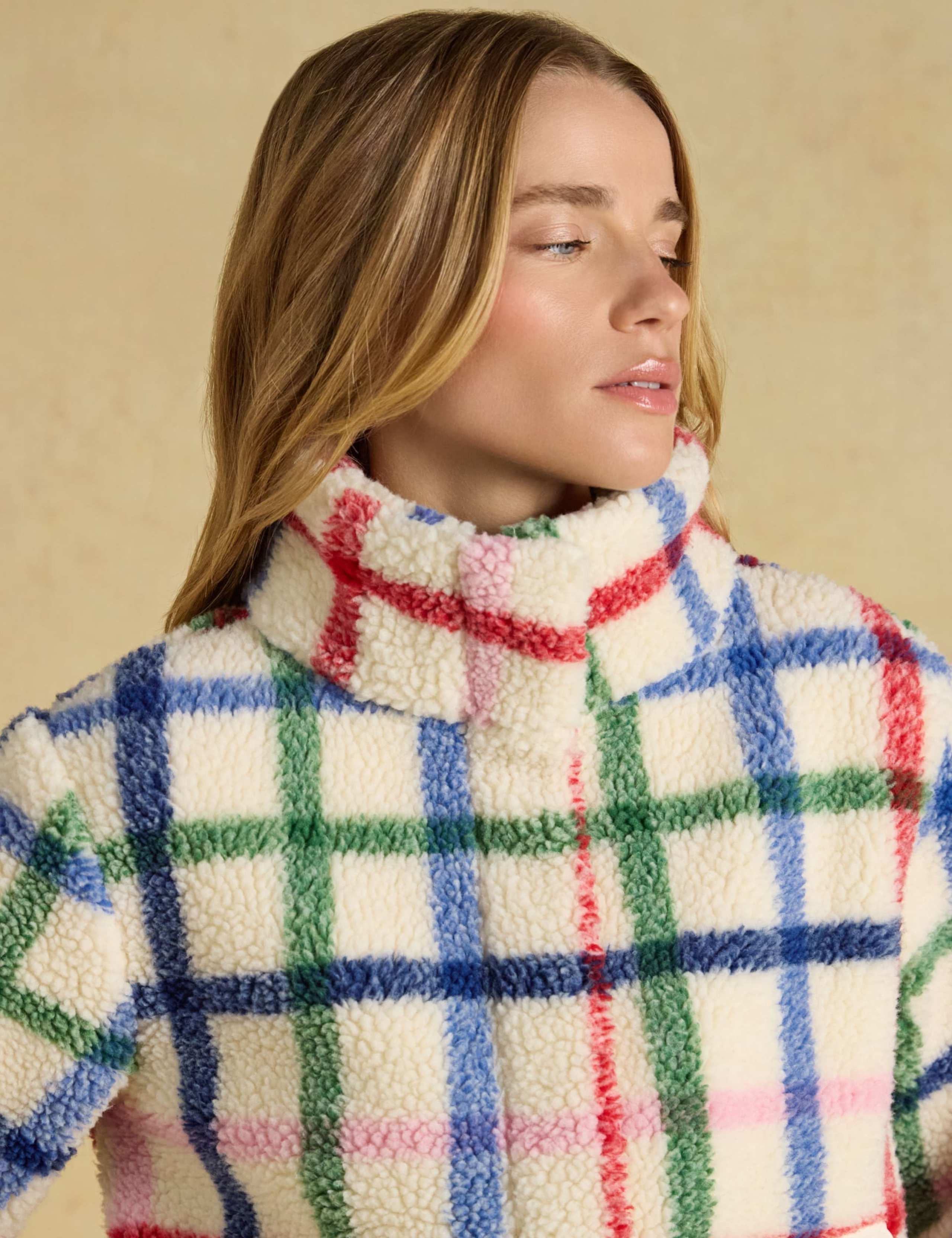 Checked Borg Funnel Neck Fleece 4 of 7
