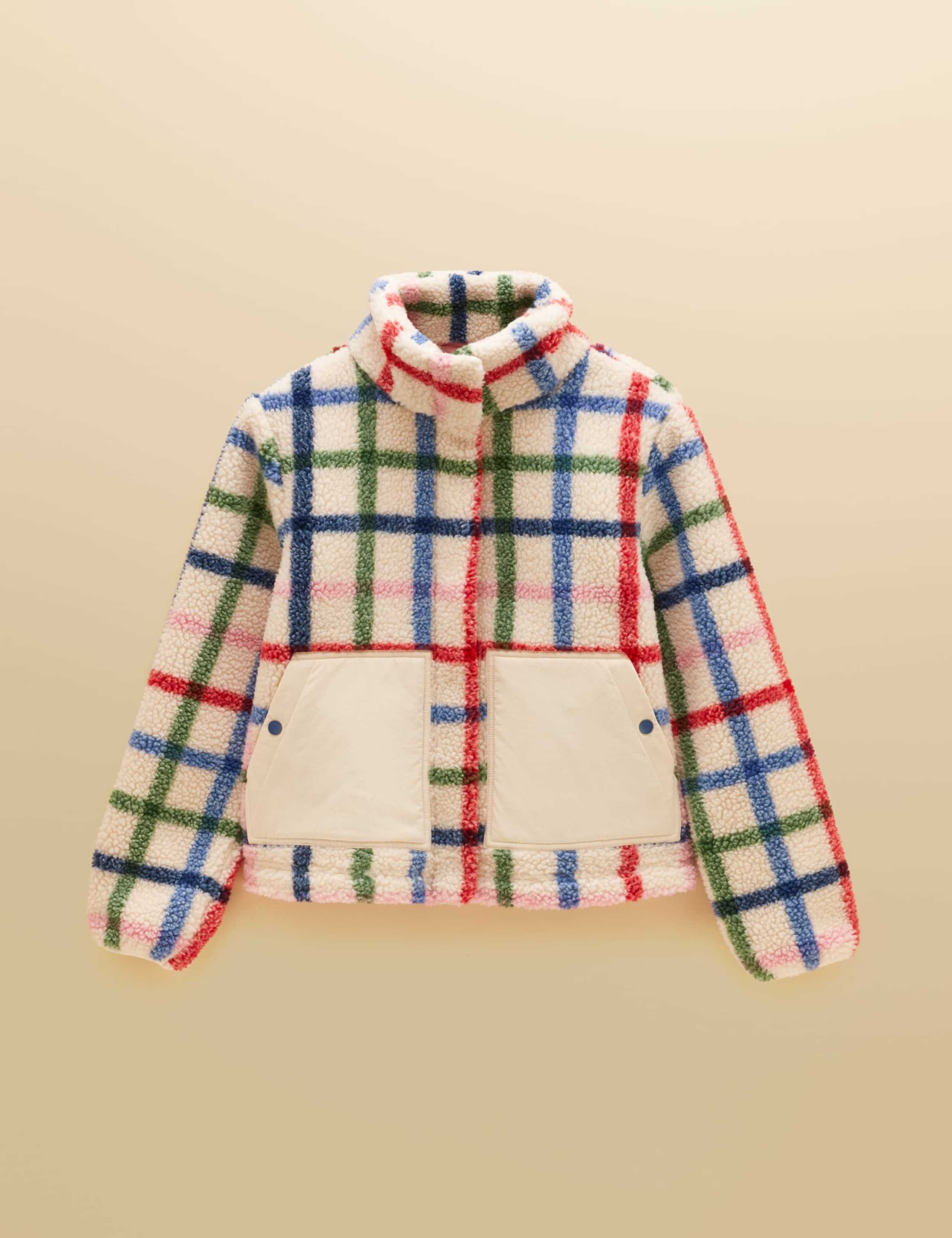 Checked Borg Funnel Neck Fleece 5 of 7