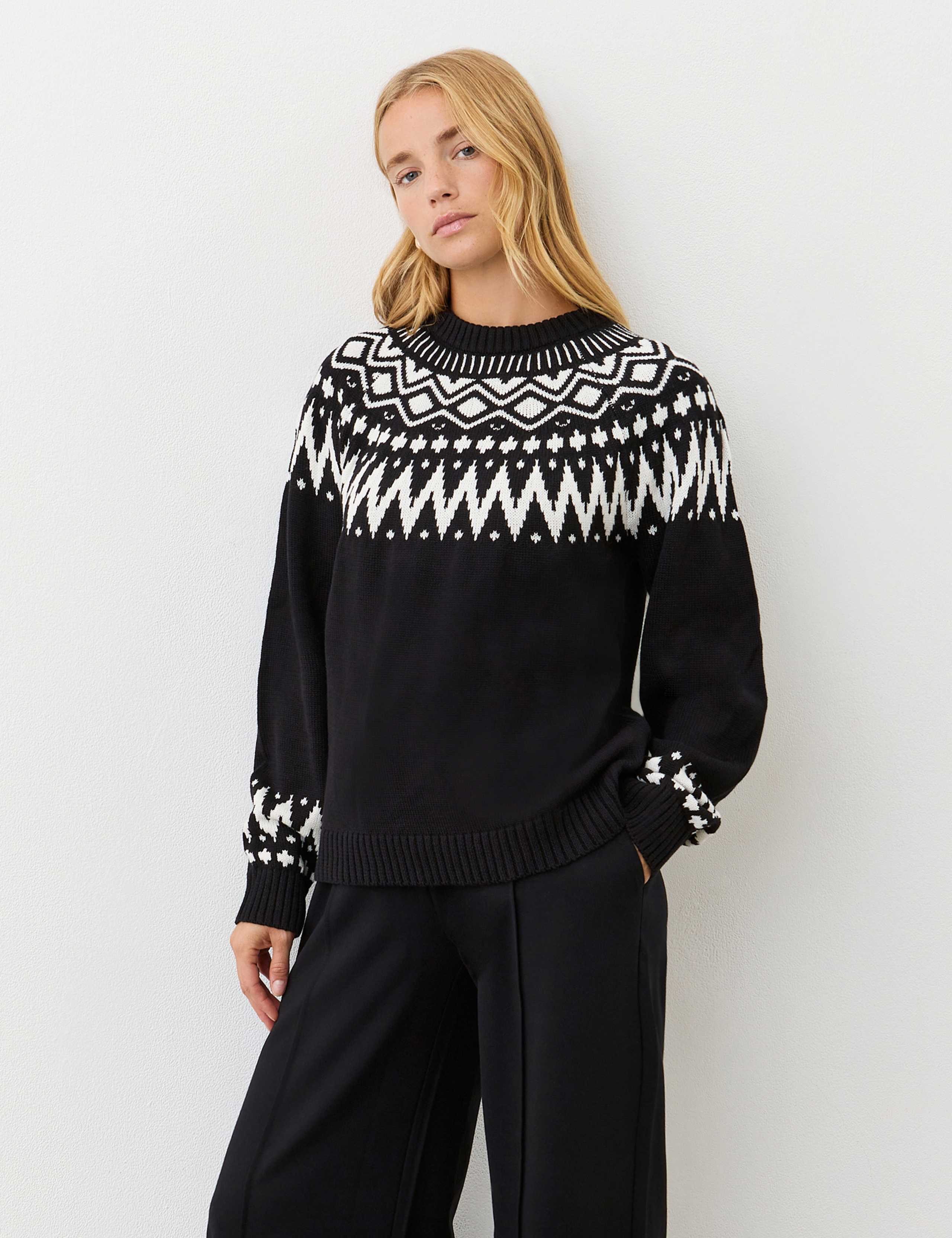 Cotton Blend Patterned Jumper 1 of 4