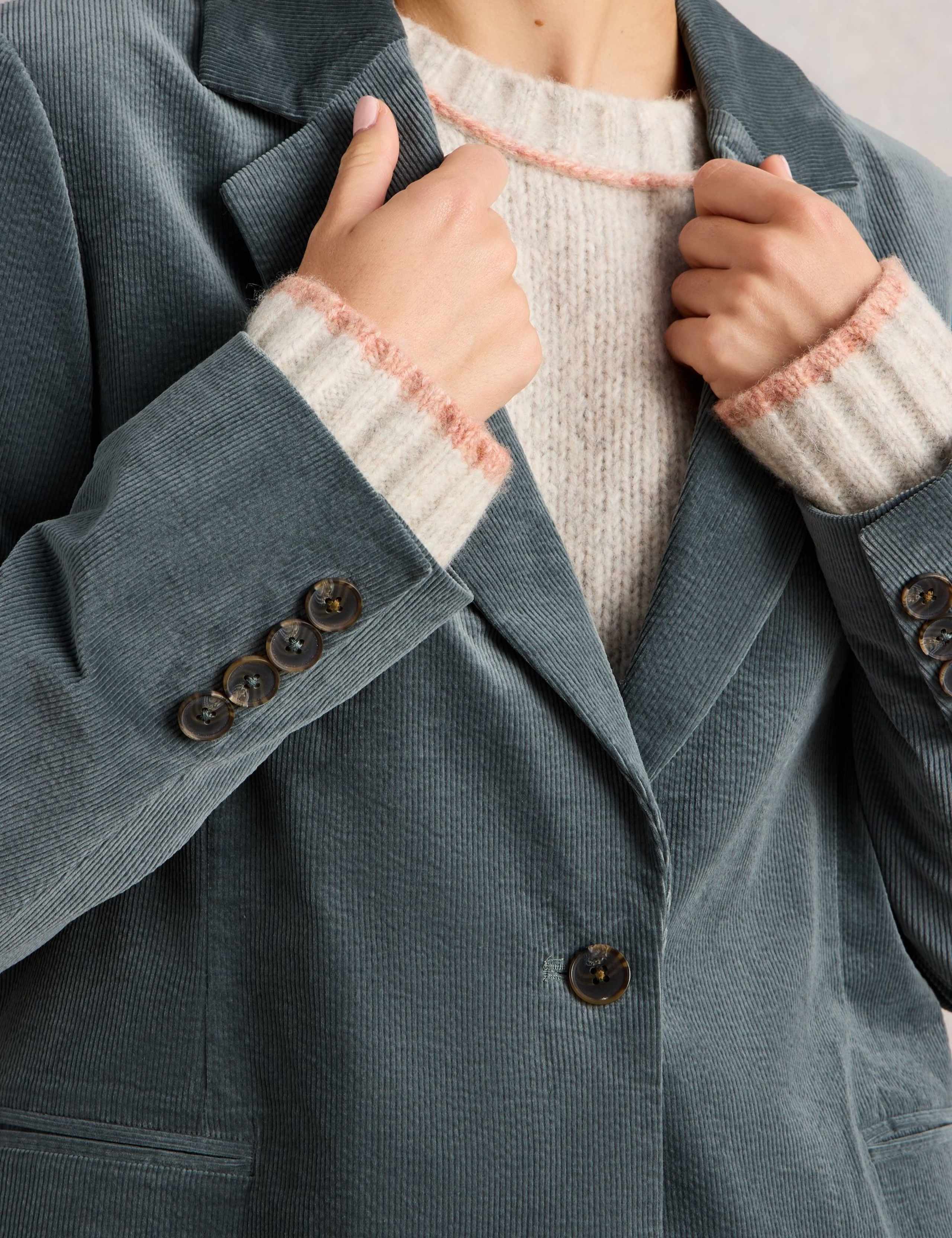 Cotton Rich Cord Single Breasted Blazer 5 of 6