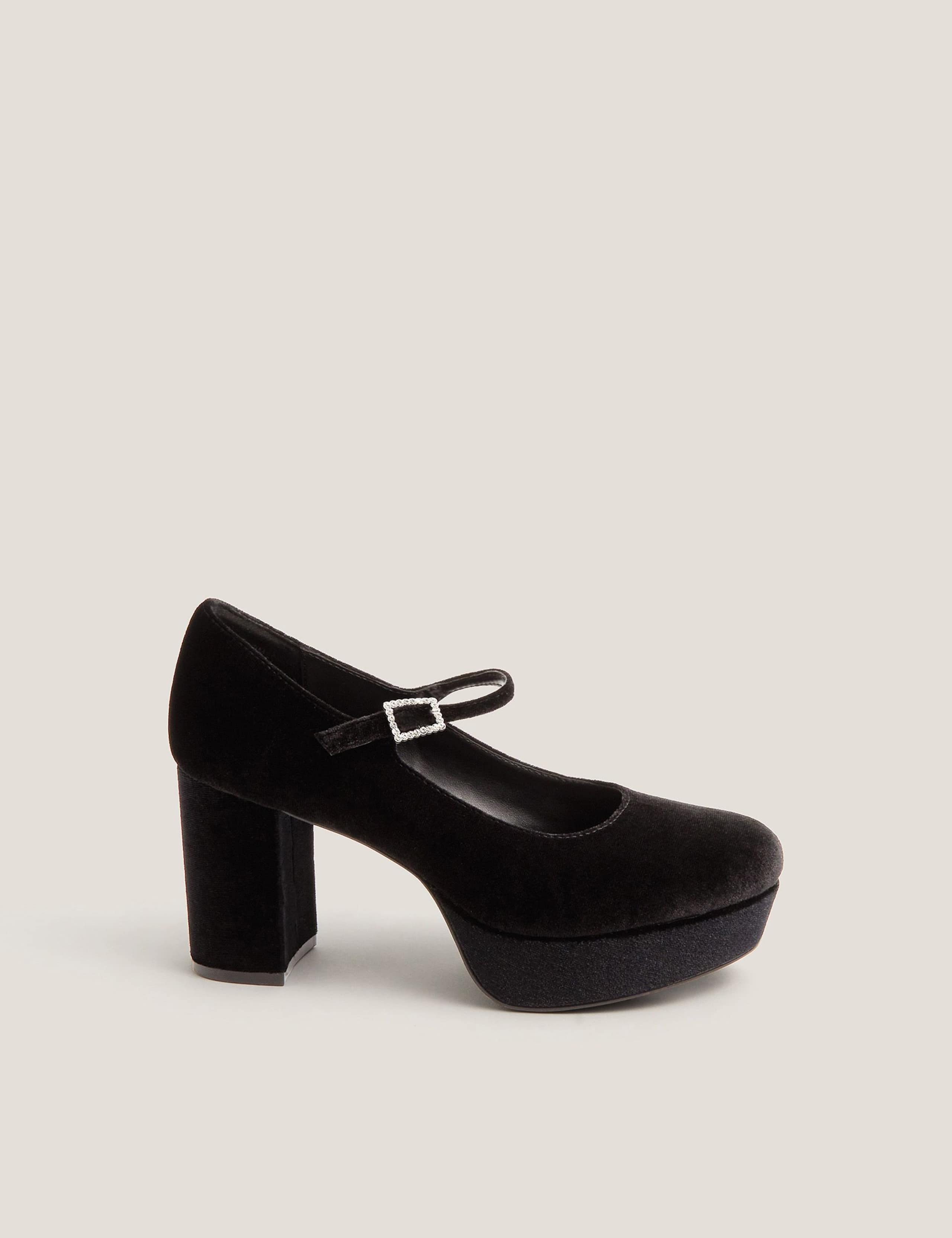 Velvet Platform Mary Jane Shoes 1 of 3