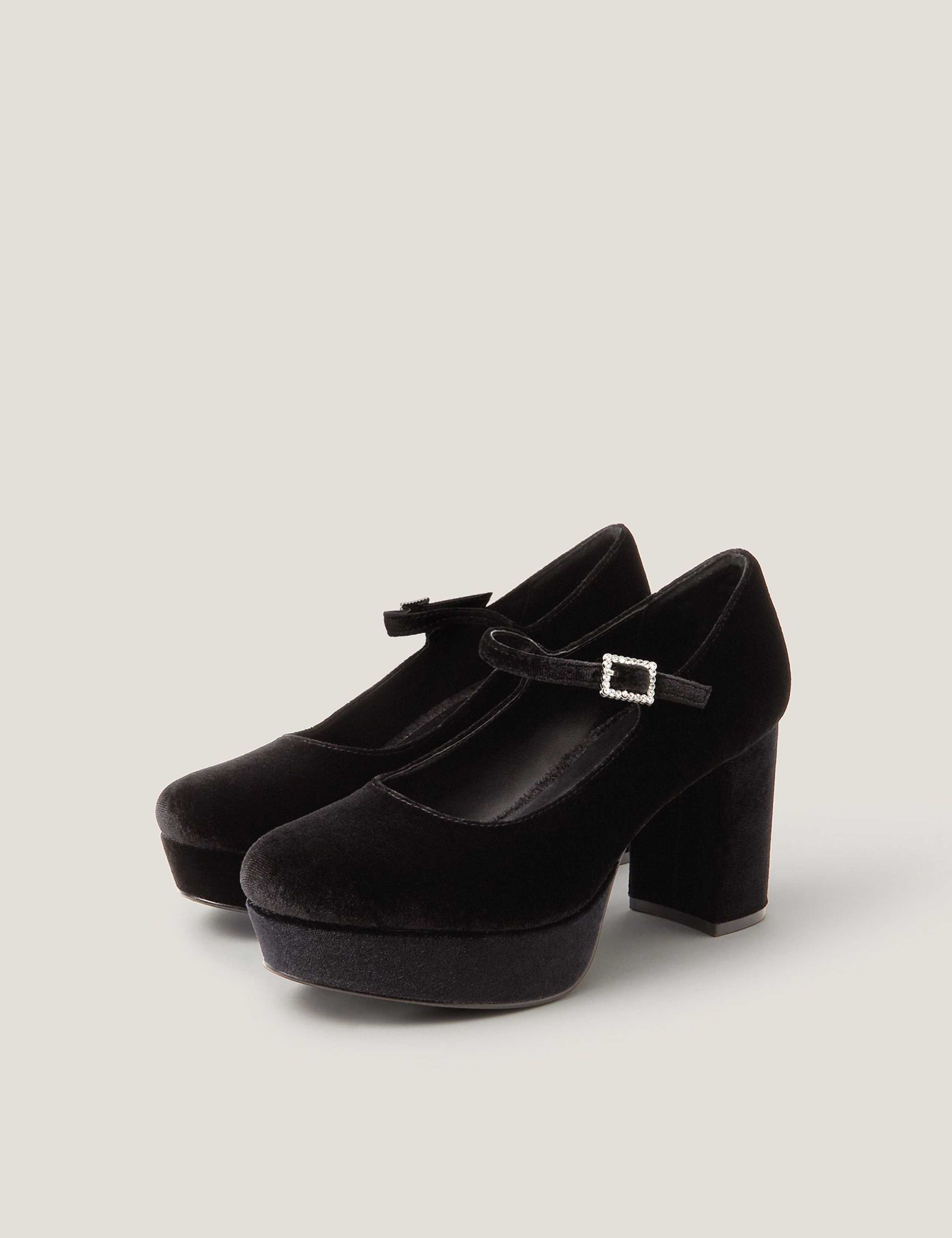 Velvet Platform Mary Jane Shoes 3 of 3