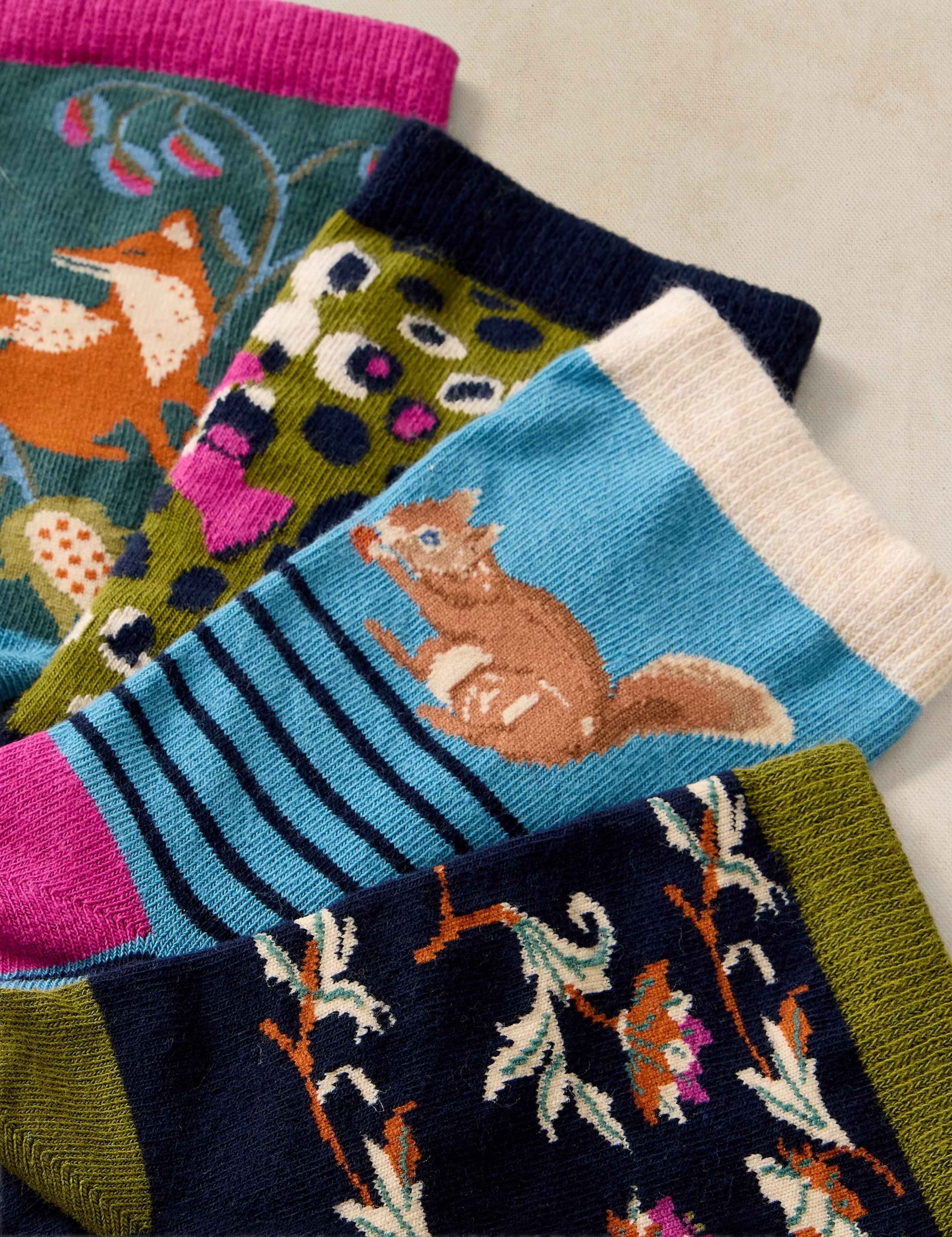 4 Pack Cotton Rich Garden Animal Socks 3 of 4