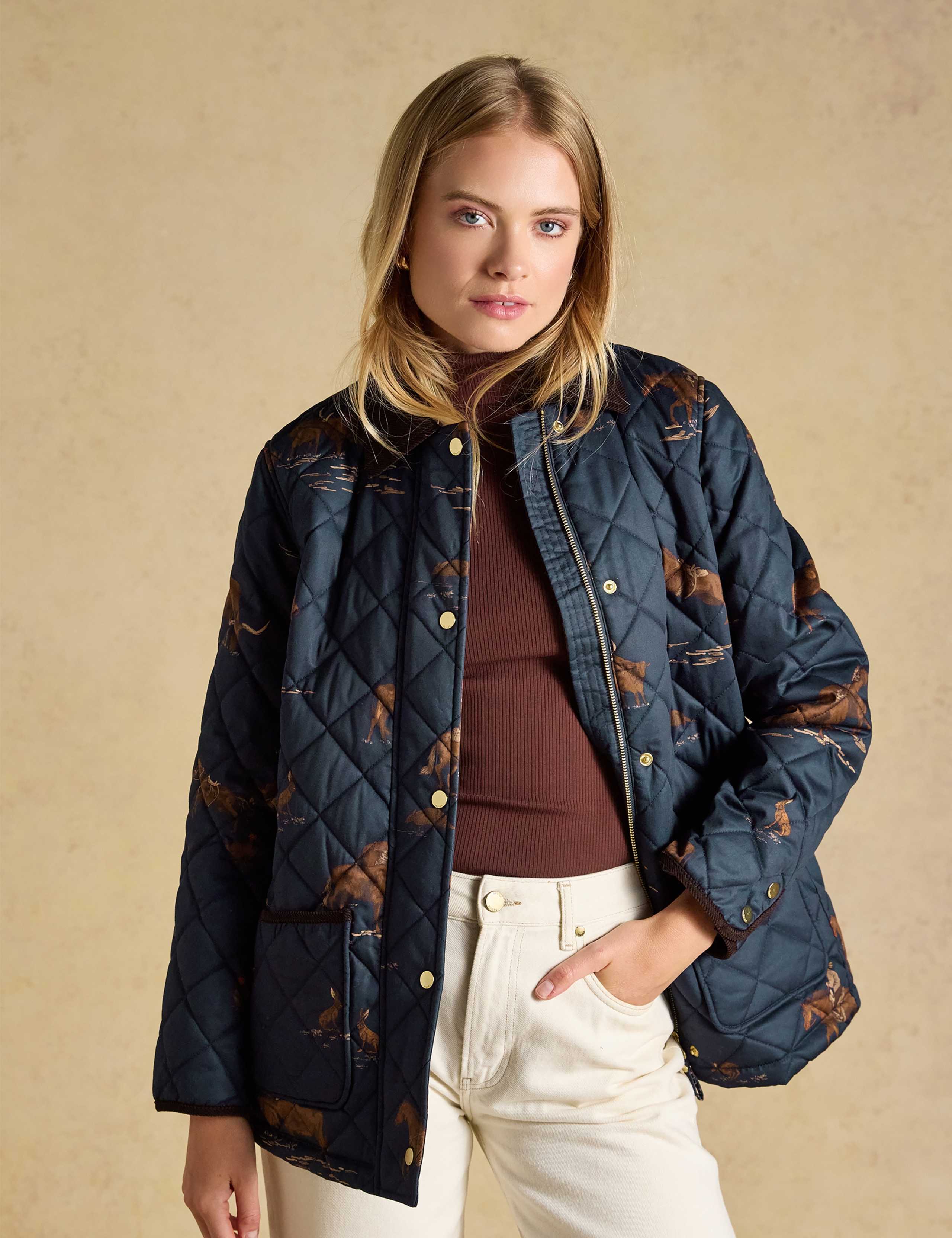 Cotton Diamond Quilted Printed Jacket 8 of 10