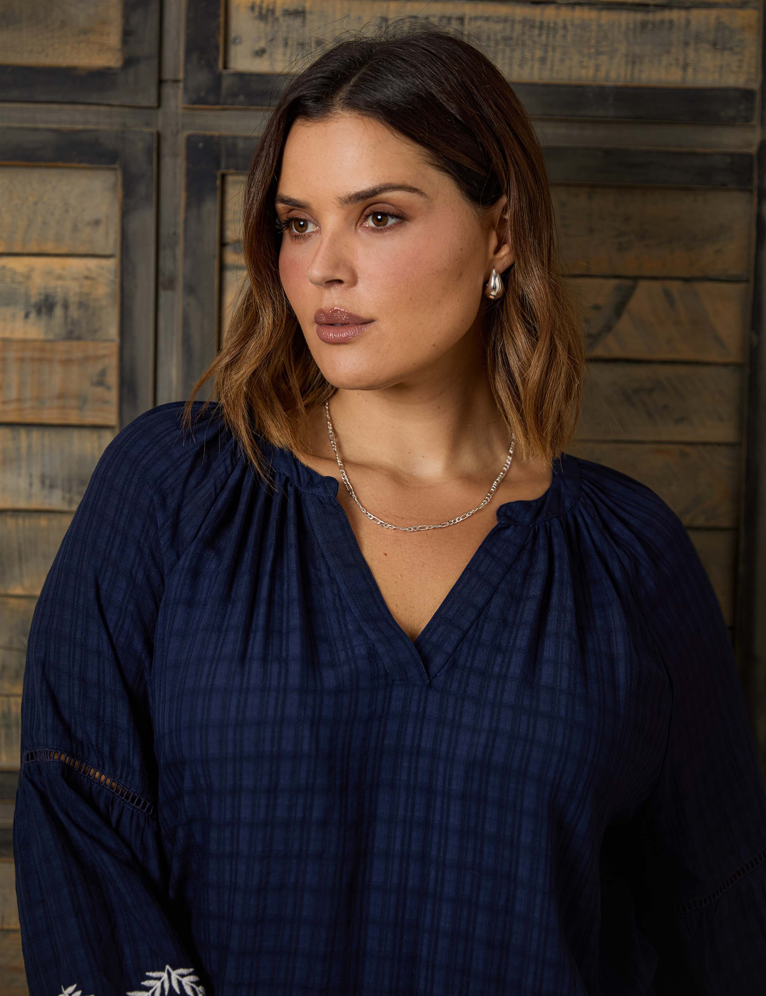Embroidered V-Neck Top 3 of 5