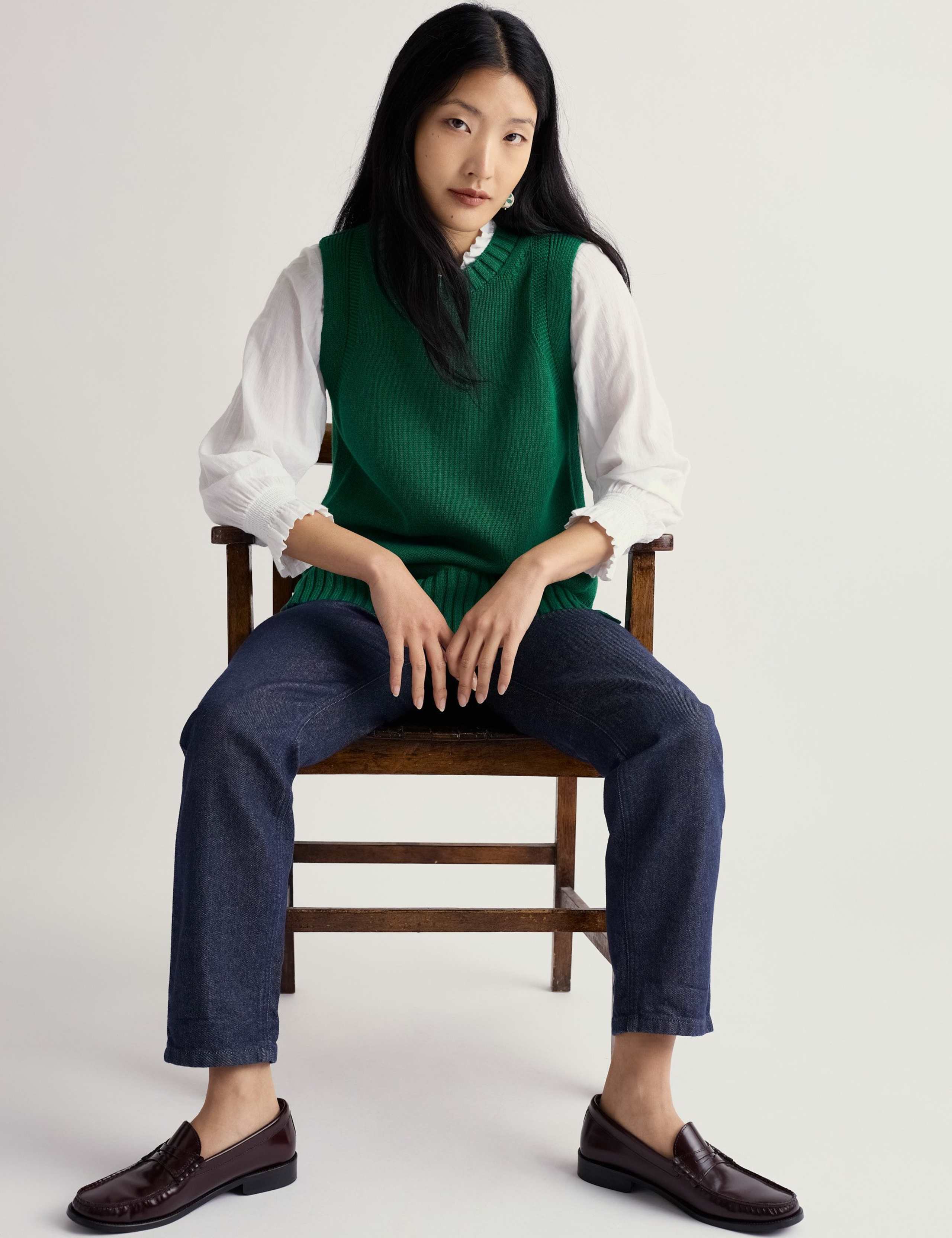 Pure Cotton Relaxed Knitted Vest 3 of 5