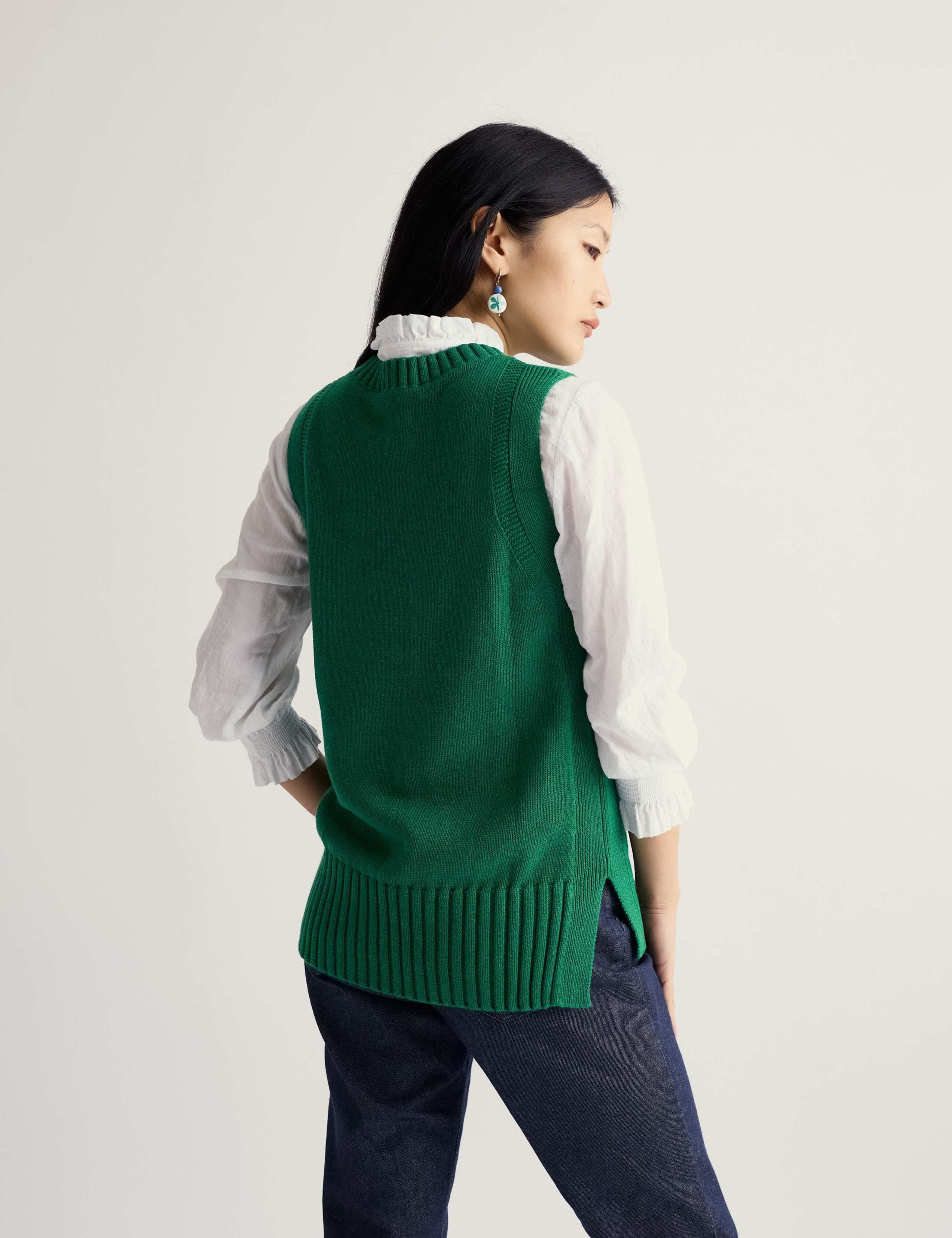 Pure Cotton Relaxed Knitted Vest 4 of 5