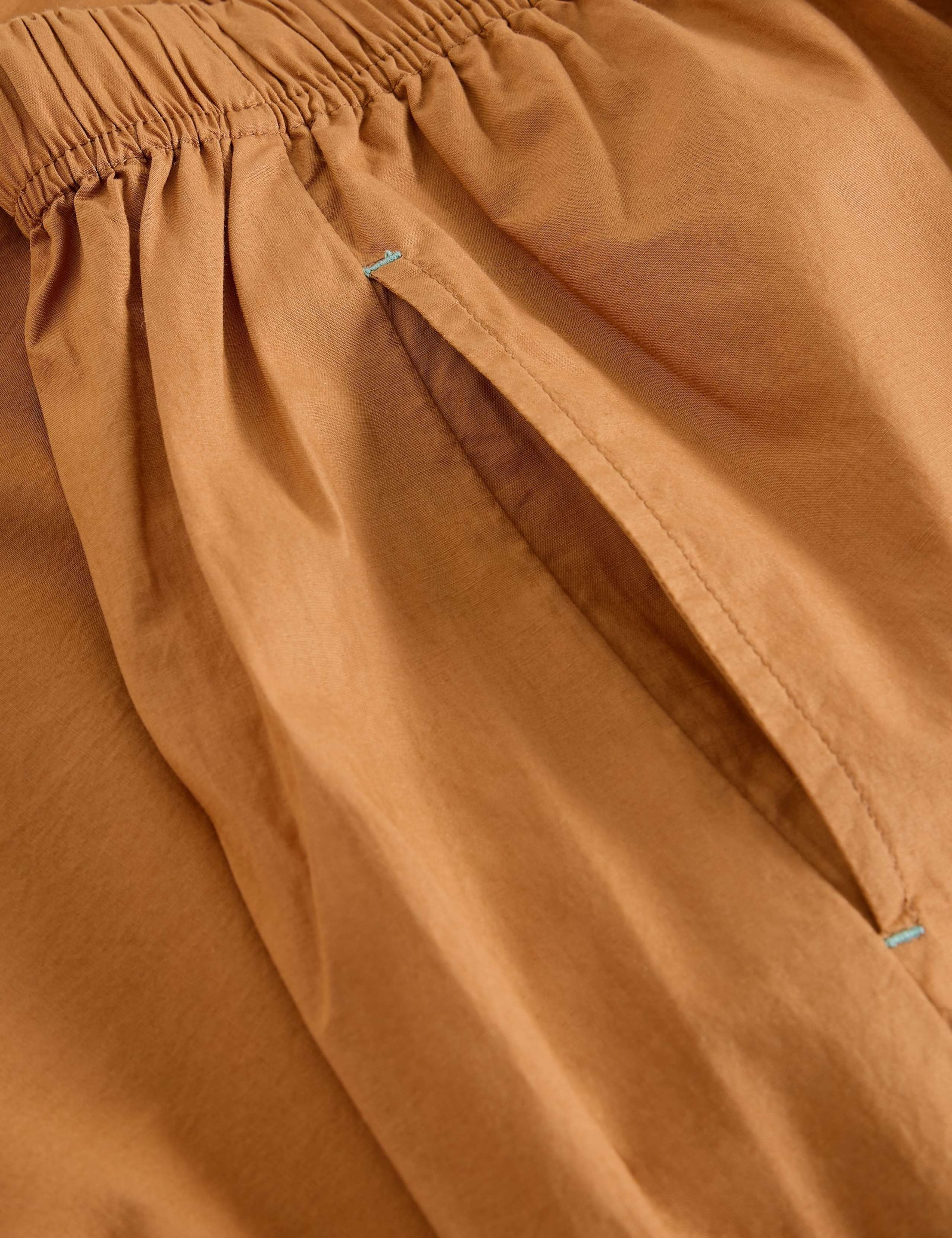 Pure Cotton Wide Leg Cropped Trousers 5 of 6
