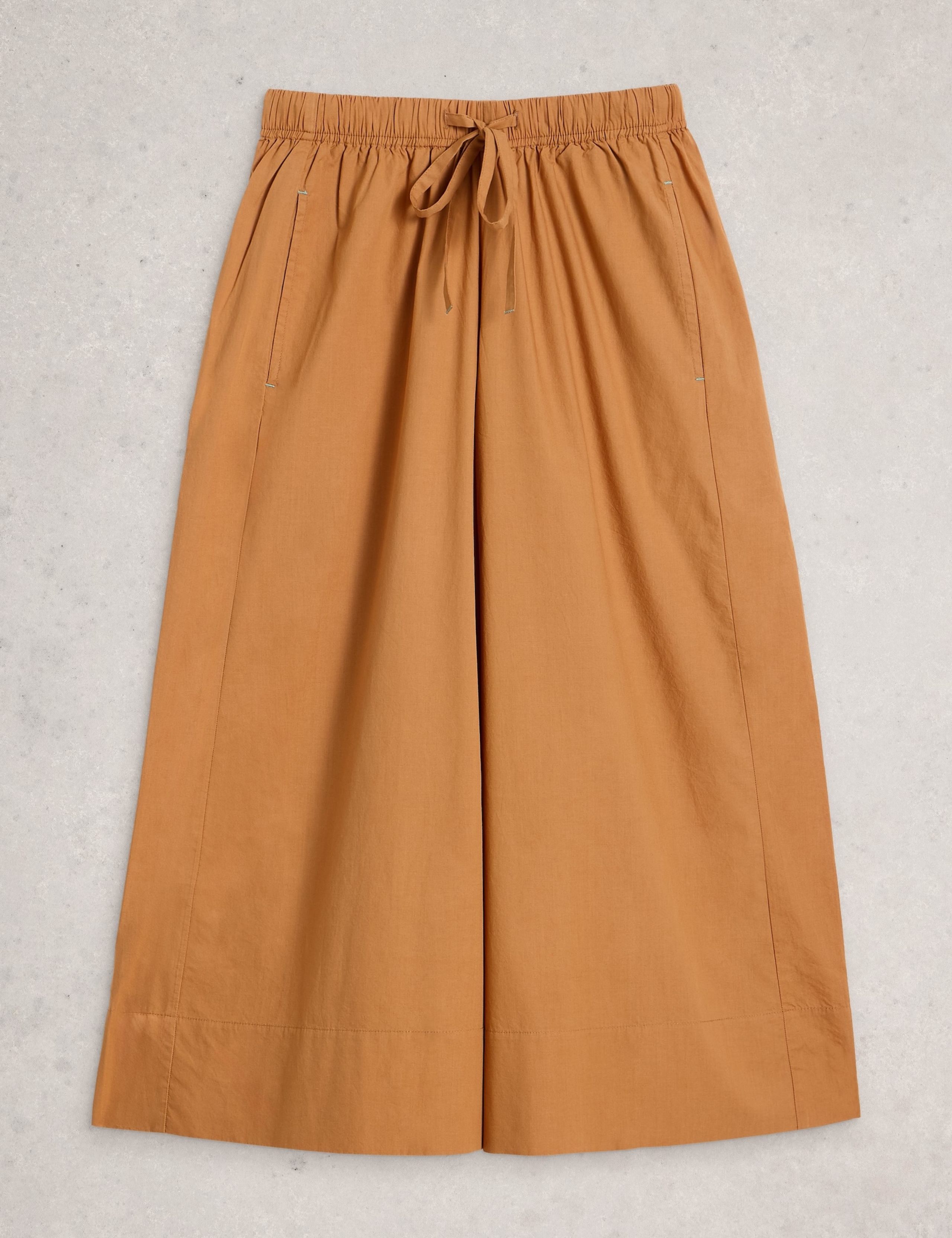 Pure Cotton Wide Leg Cropped Trousers 2 of 6