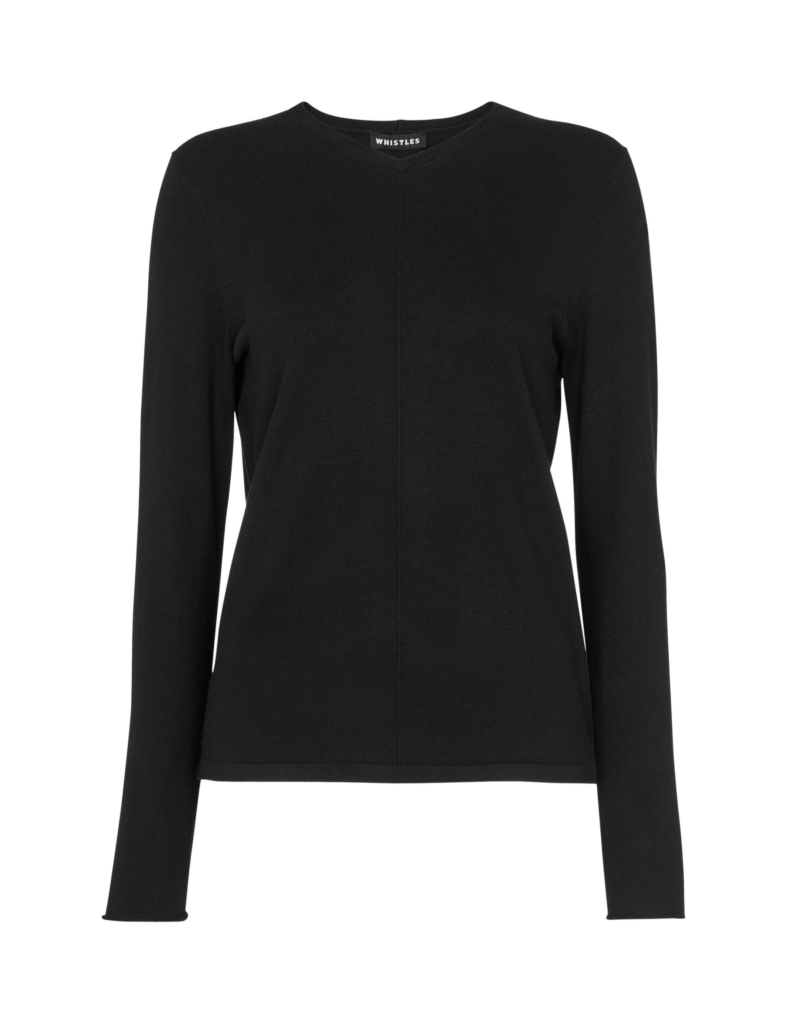 Cotton Blend Ribbed V-Neck Jumper 2 of 4