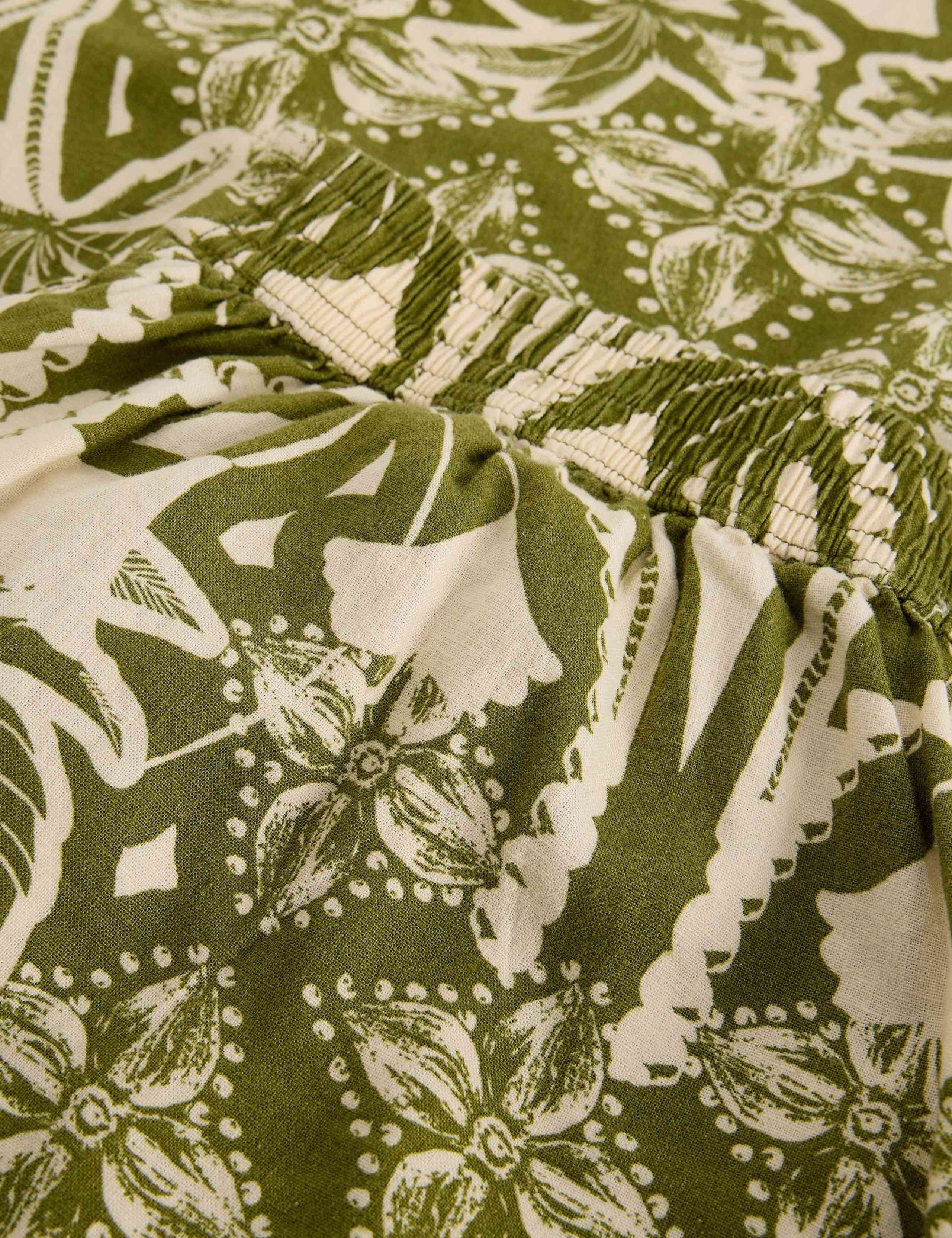 Linen Rich Floral Wide Leg Trousers 5 of 6