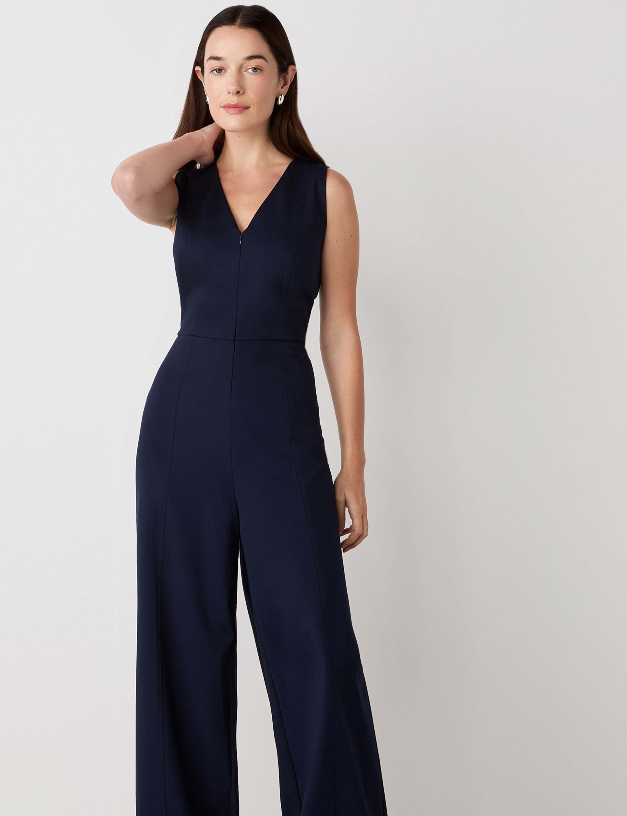 Ponte Jersey Sleeveless Wide Leg Jumpsuit 2 of 6