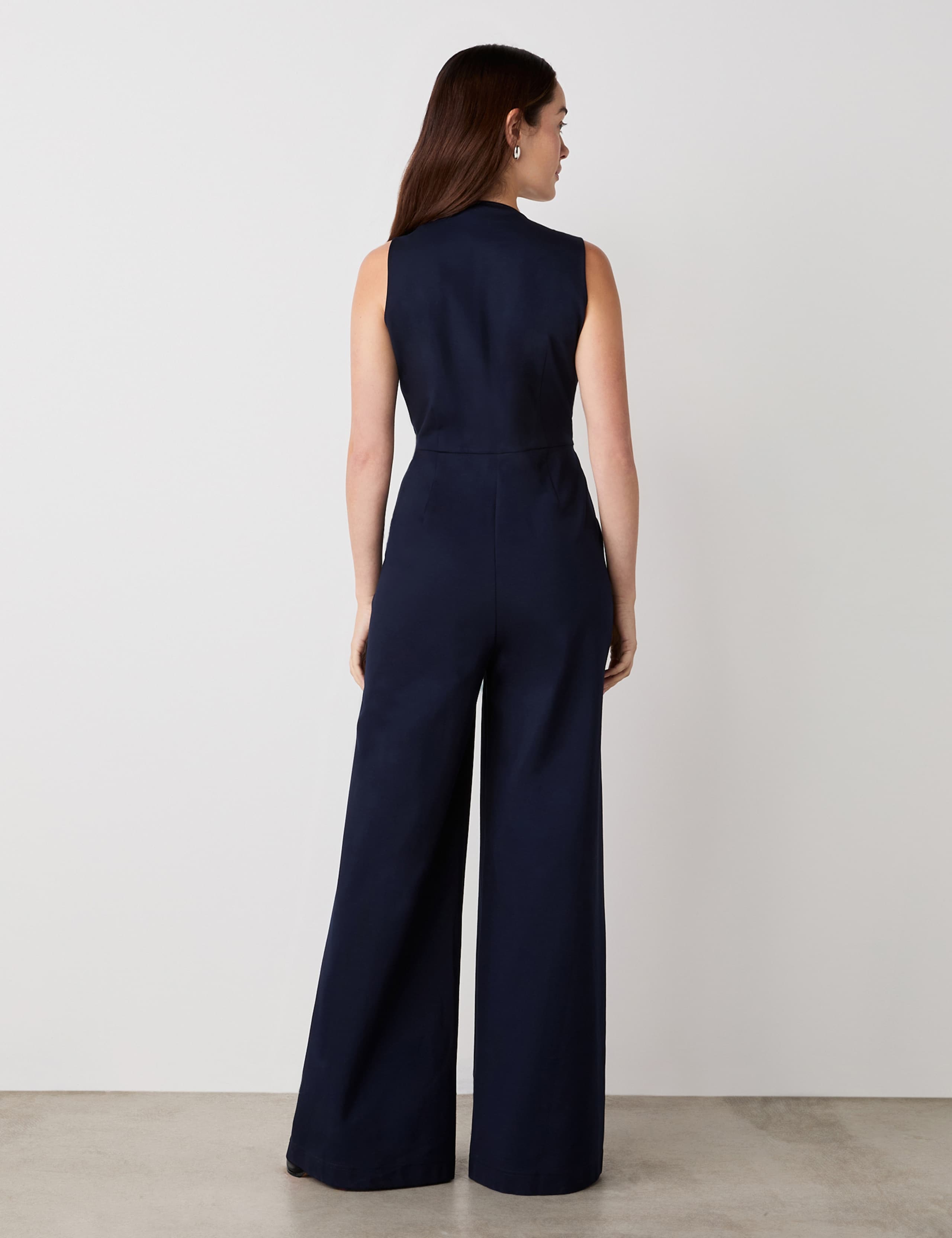 Ponte Jersey Sleeveless Wide Leg Jumpsuit 3 of 6